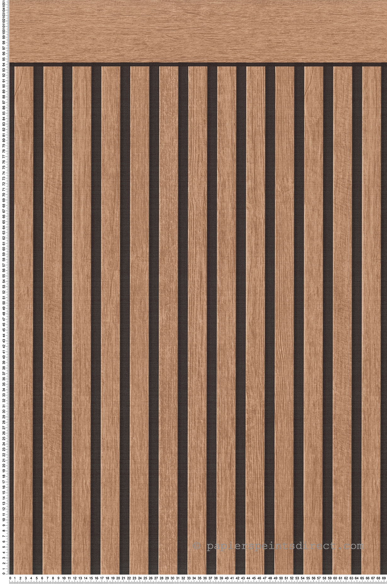 Papier peint Soubassement Tasseau Bois chêne foncé - Wallpanel d'A.S. Création | Réf. AS-397444