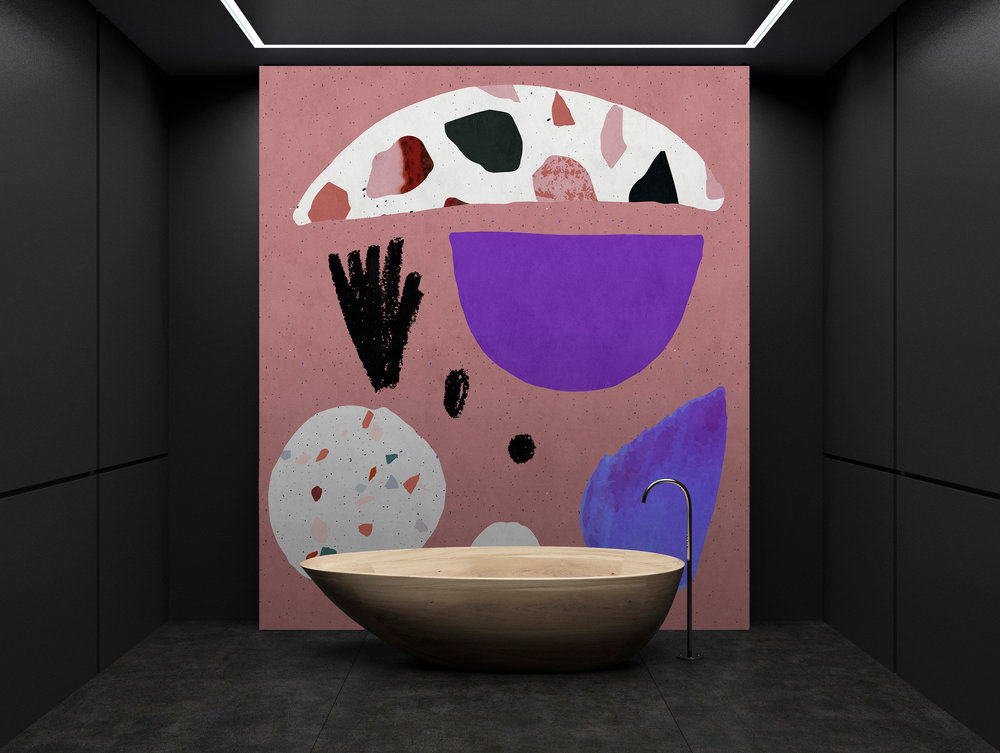 Papier peint panoramique Terrazzo 5 - Référence DD113647 - Intissé 200g/m2 - Standard 300 x 270