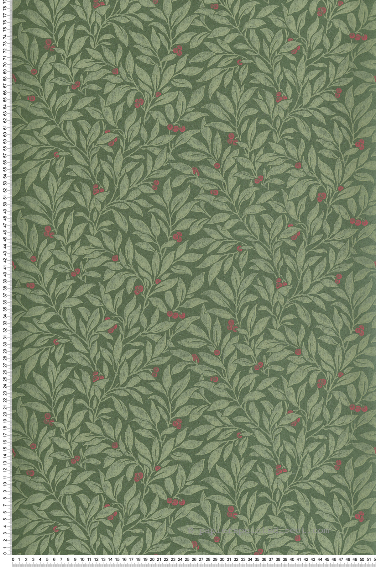 Papier peint Végétaux Winter Berry vert sapin - Beaux Arts de Lutèce | Réf. LTC-M1844