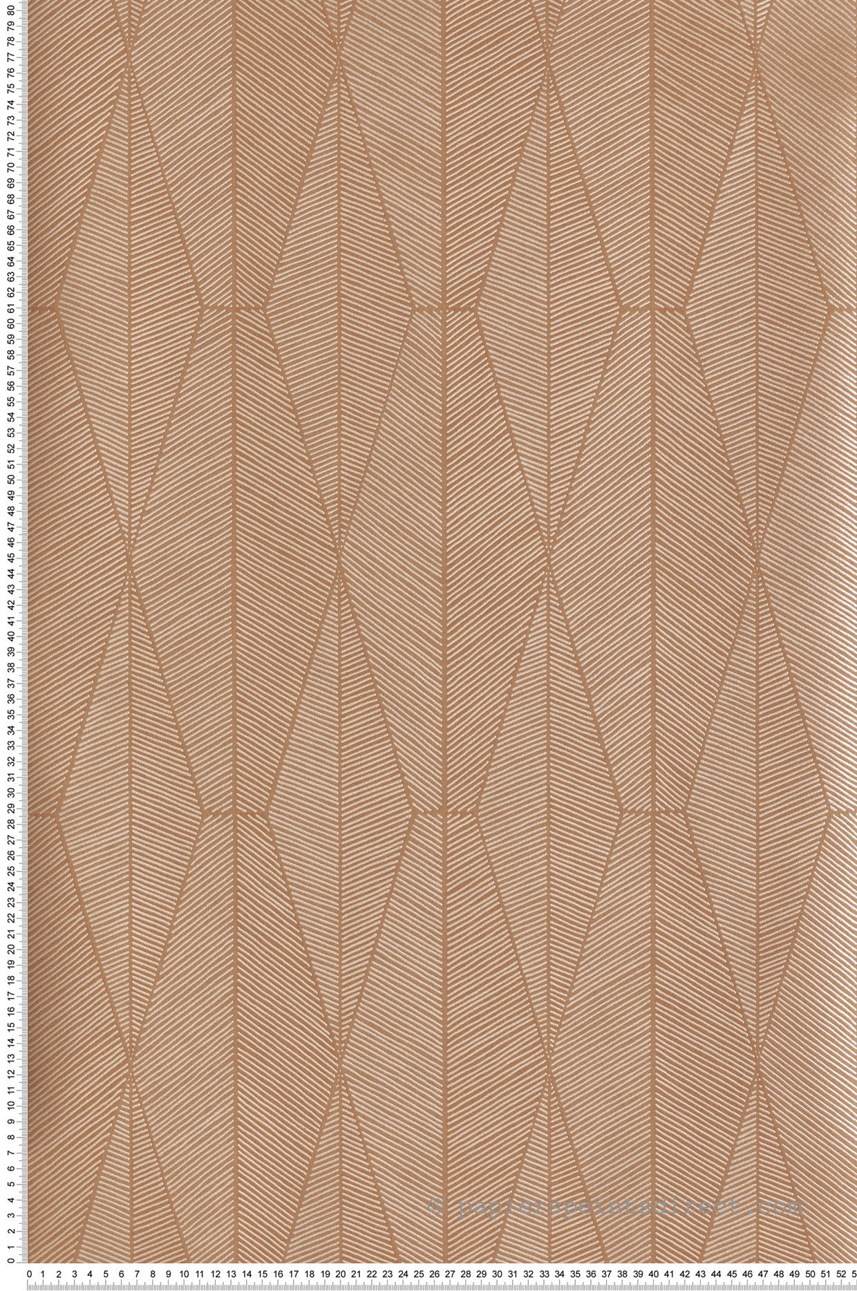 Papier peint Losange Ethnique Ari terracotta rosé métallisé - Mysa de Masureel | Réf. MAS-YSA304