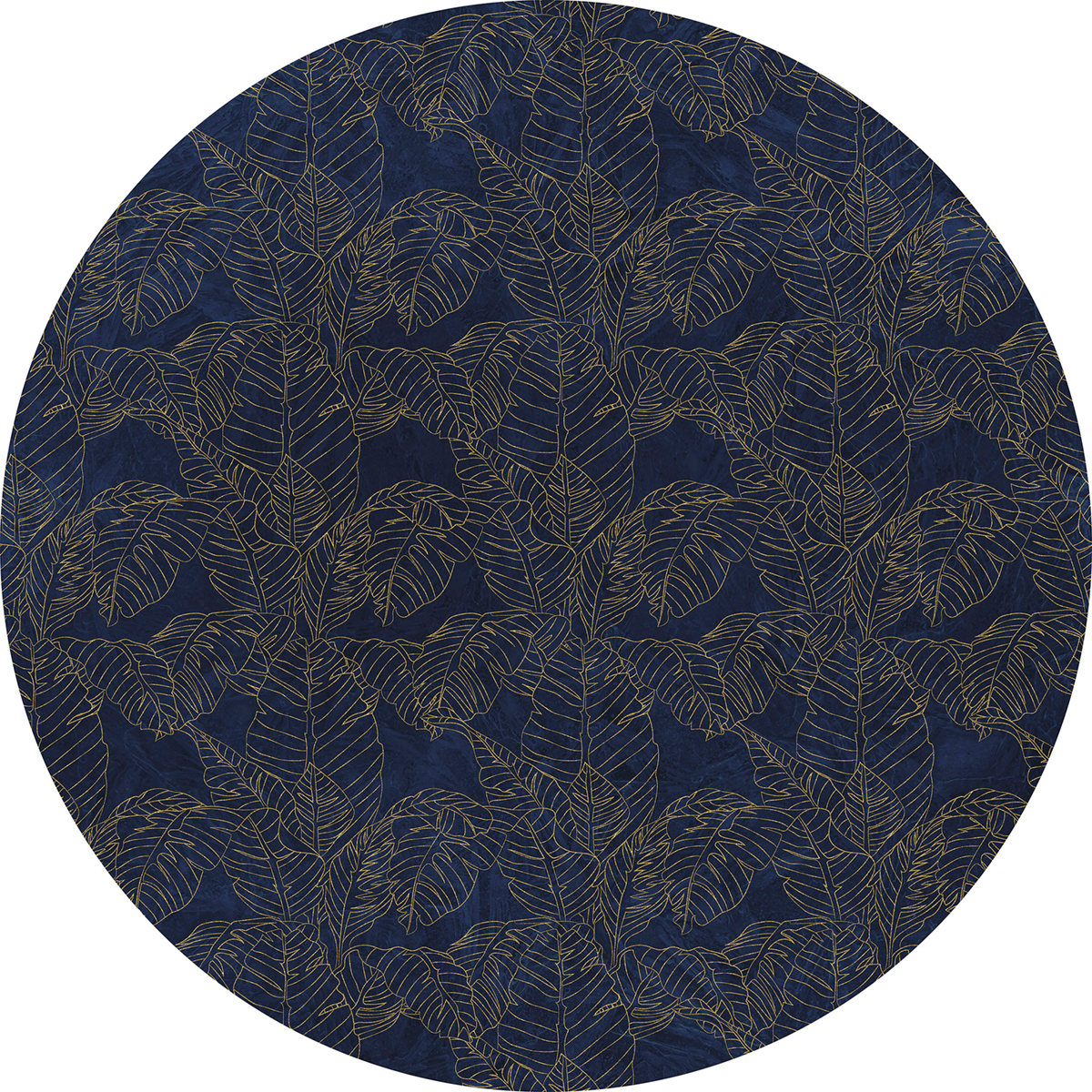 Papier peint adhésif rond Feuillages Royal Blue - Papier peint Komar Dots