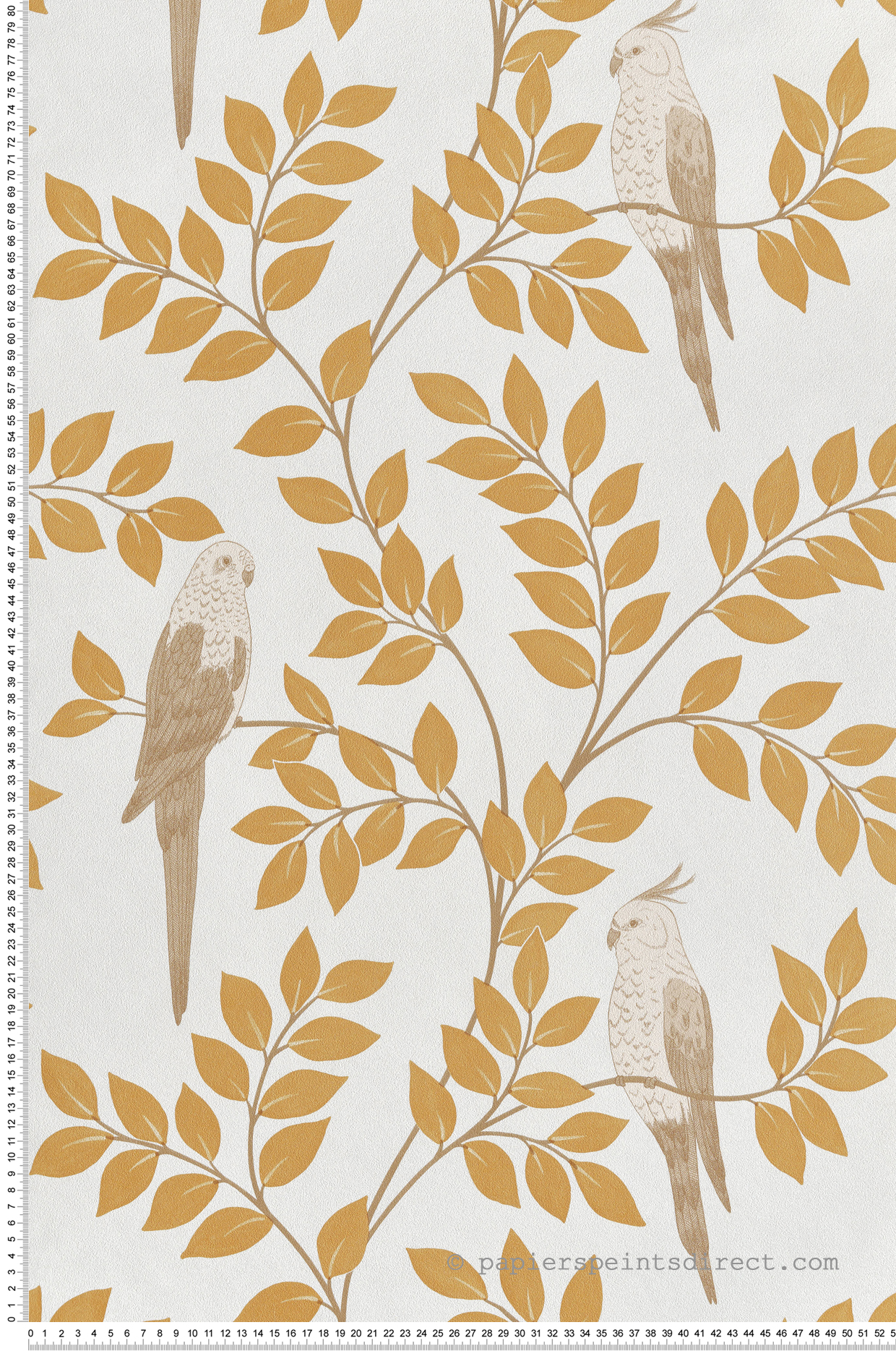 Papier peint Oiseau Jungle Equateur ocre - Borneo de Casélio | Réf. BORN106522000