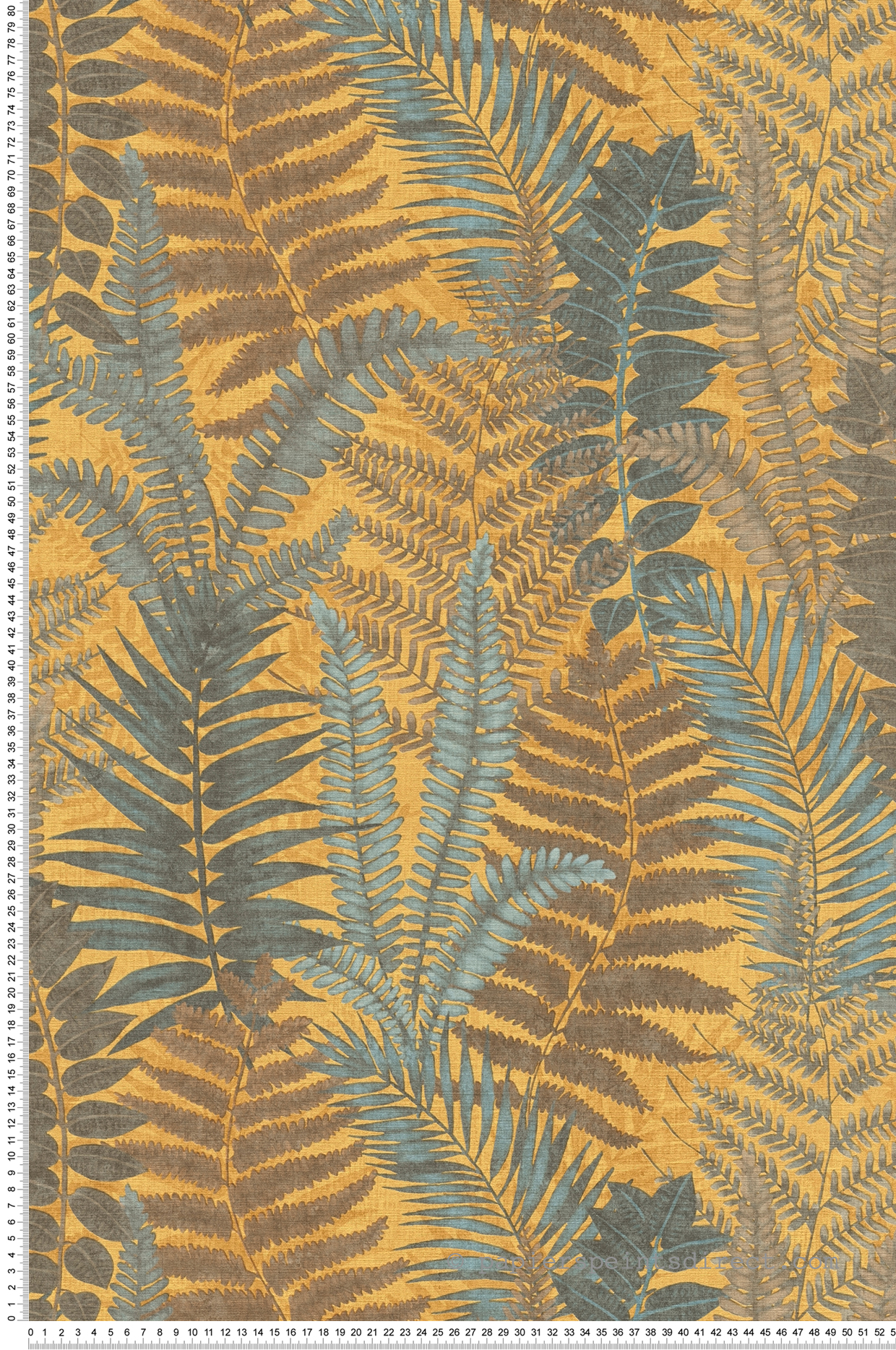 Papier peint Fougère Athyrium bleu ocre - Famous Garden d'A.S. Création | Réf. AS-393472