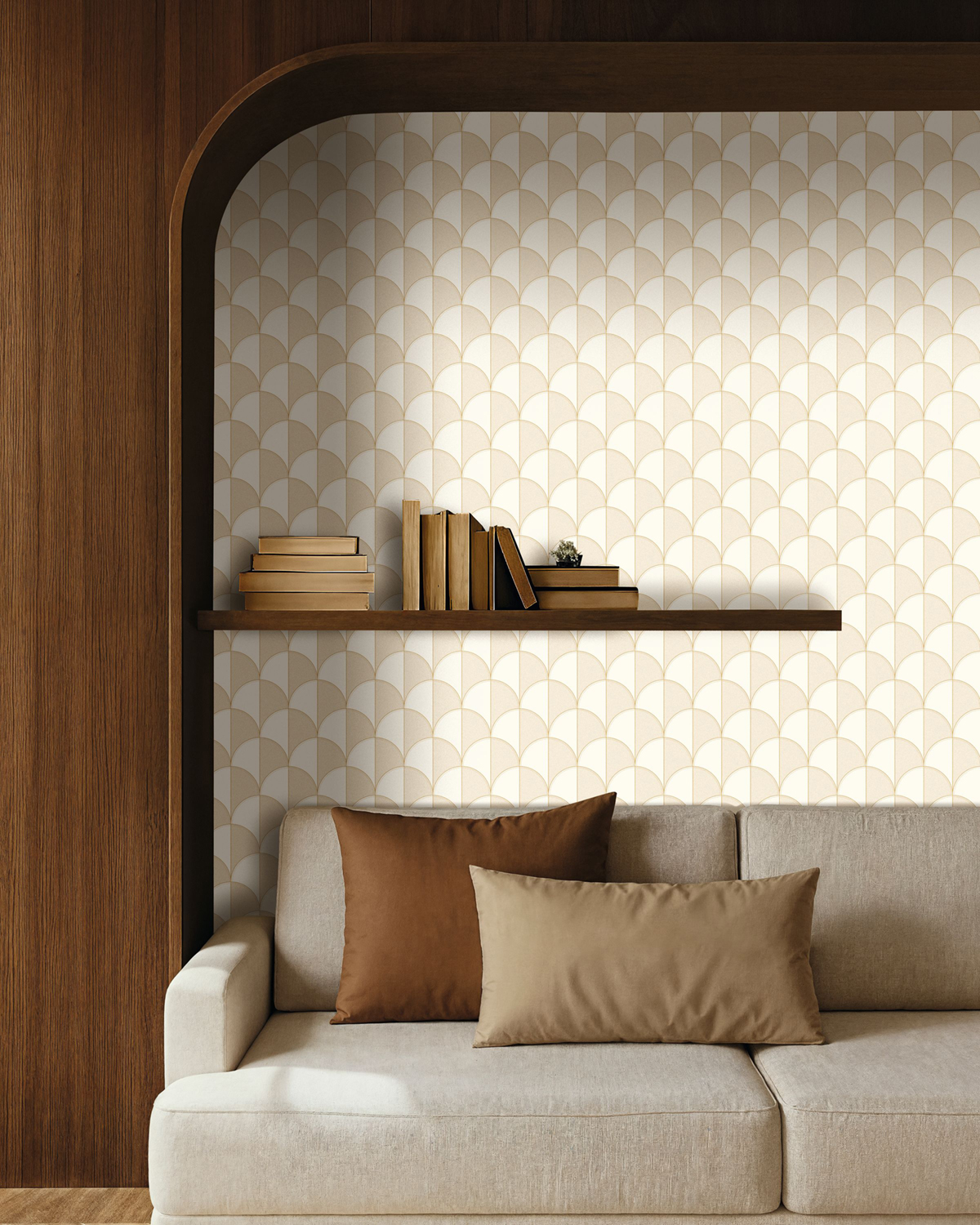 Papier peint Palmette Mariette beige doré - Maison Siméon de Casélio | Réf. MSI107410103