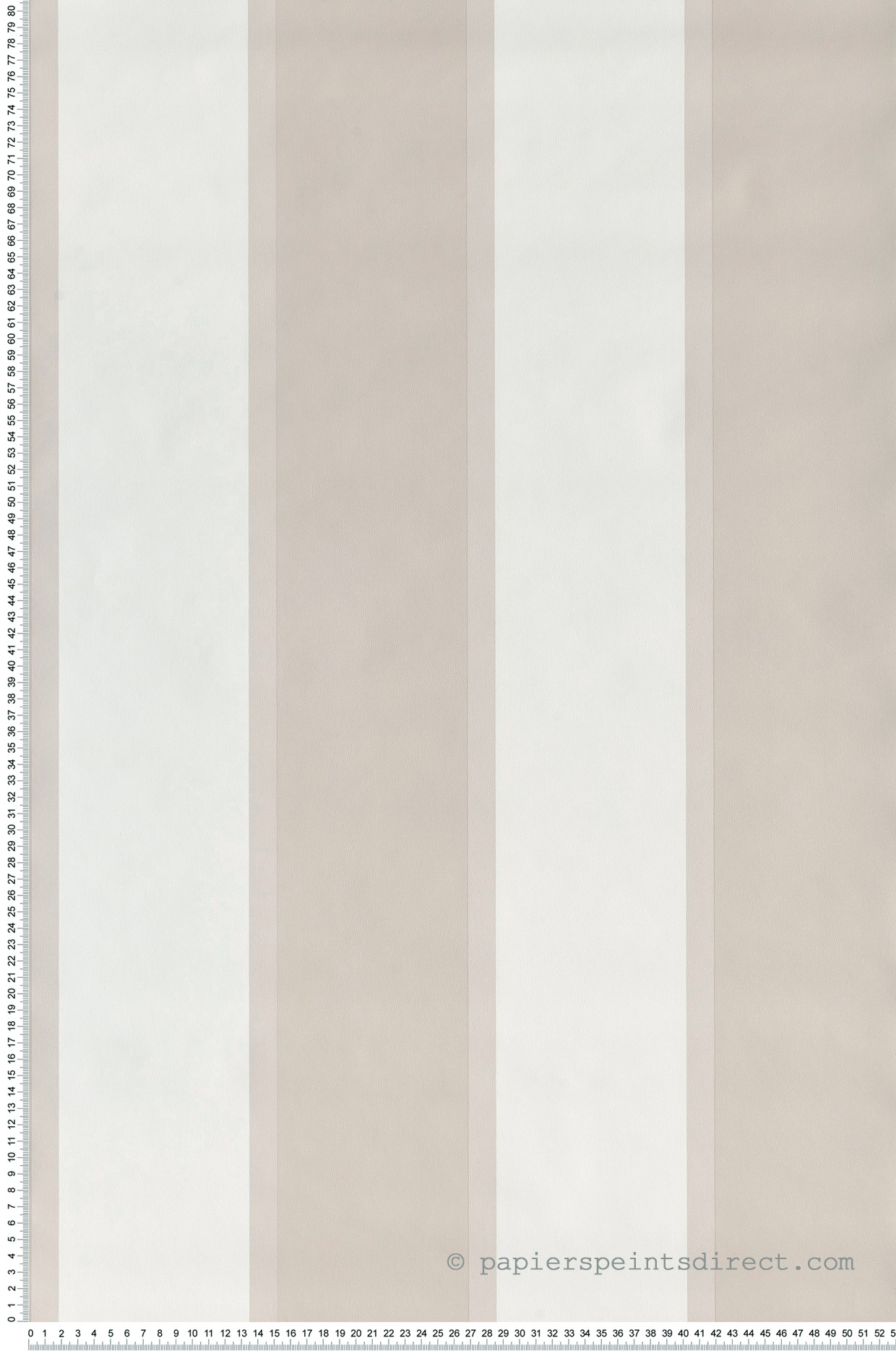 Papier Peint Rayures larges bordées grège-blanc - Jeux de rayures 2 de Lutèce  | Réf. LTC-G67553