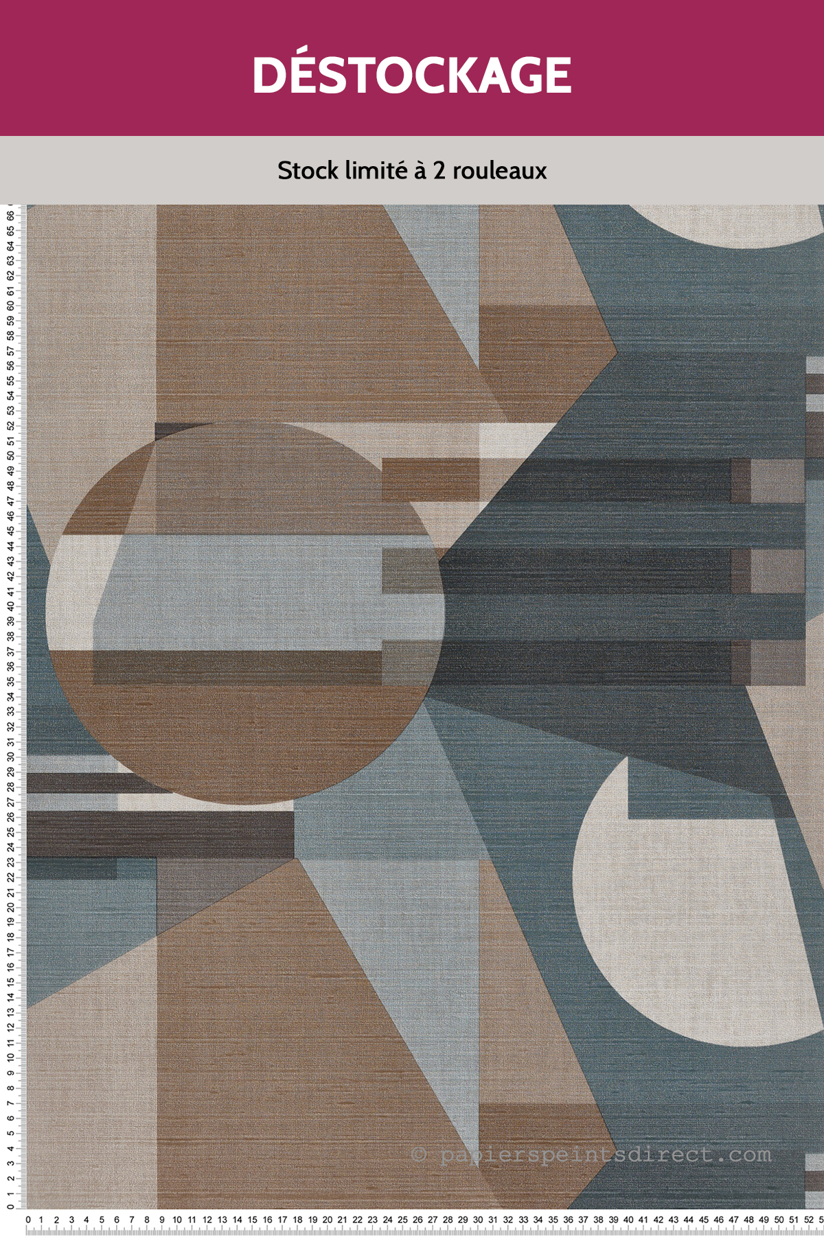 Papier peint Destockage - Graphique Géométrique Pétrole - Materia