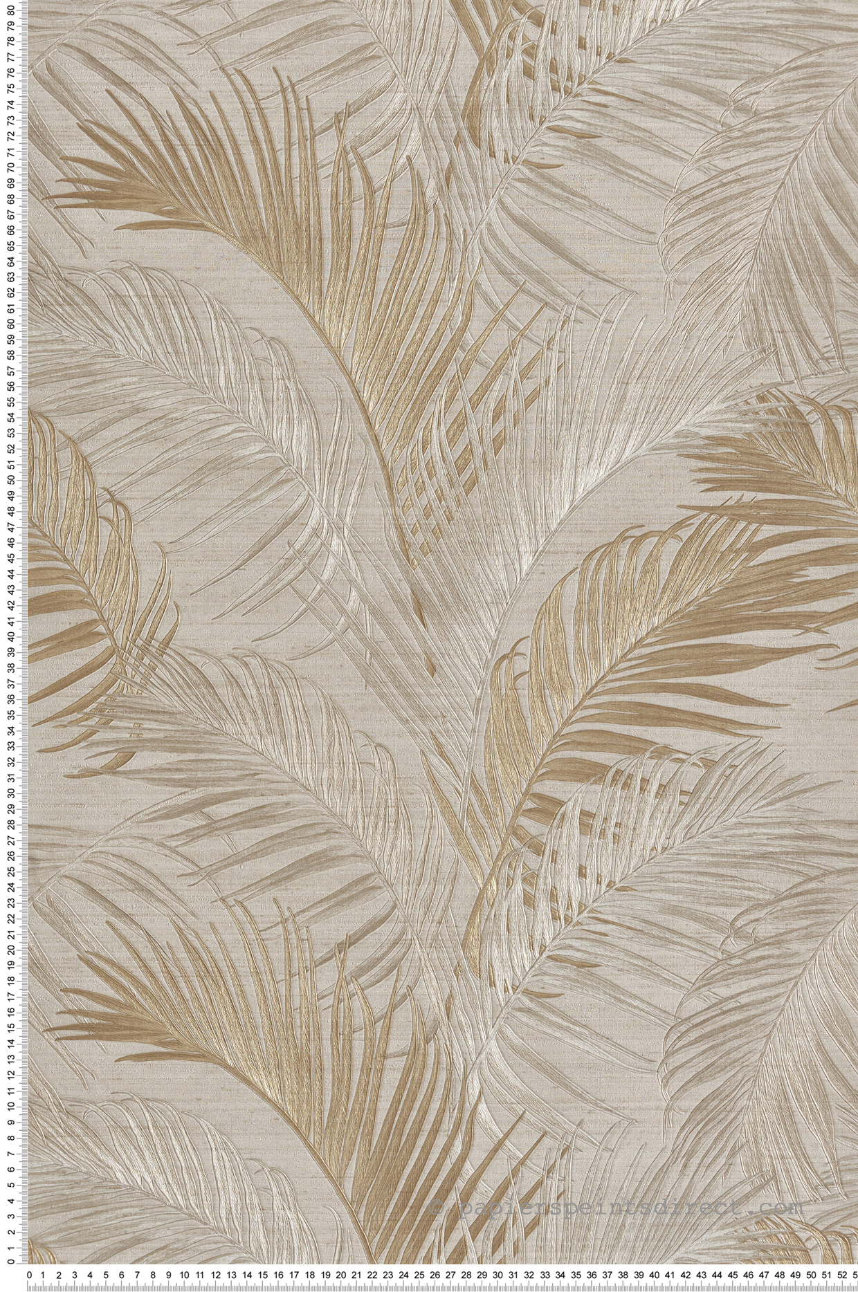 Papier peint Palmes Vintage Relief beige doré - Opera de Montecolino | Réf. MC-OP33314