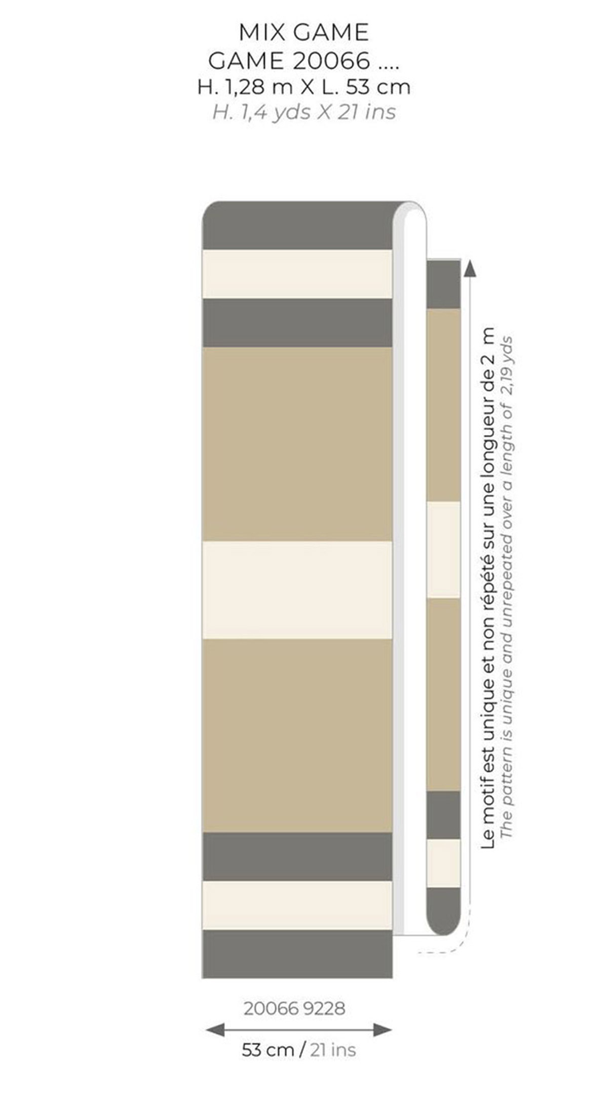 Papier peint Géométrie Mix grège - Color Game de Casadéco AMB2| Réf. GAME200669228