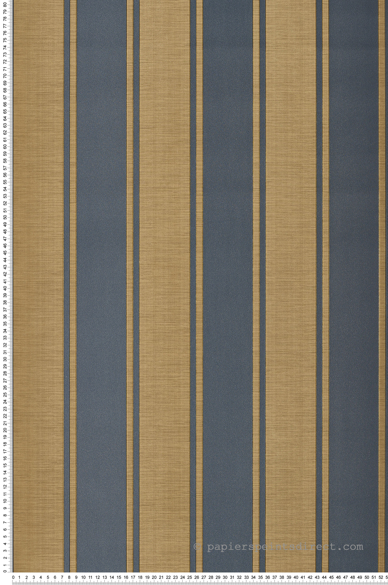 Papier peint Rayure Baroque bleu roi et doré - San Marco de Montecolino | Réf. MC-23679