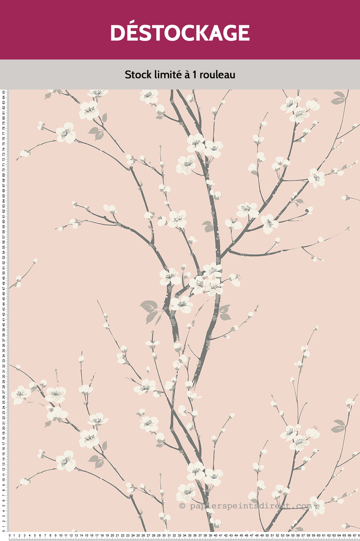 Papier Peint Destockage - Cerisier rose - Chinoiserie