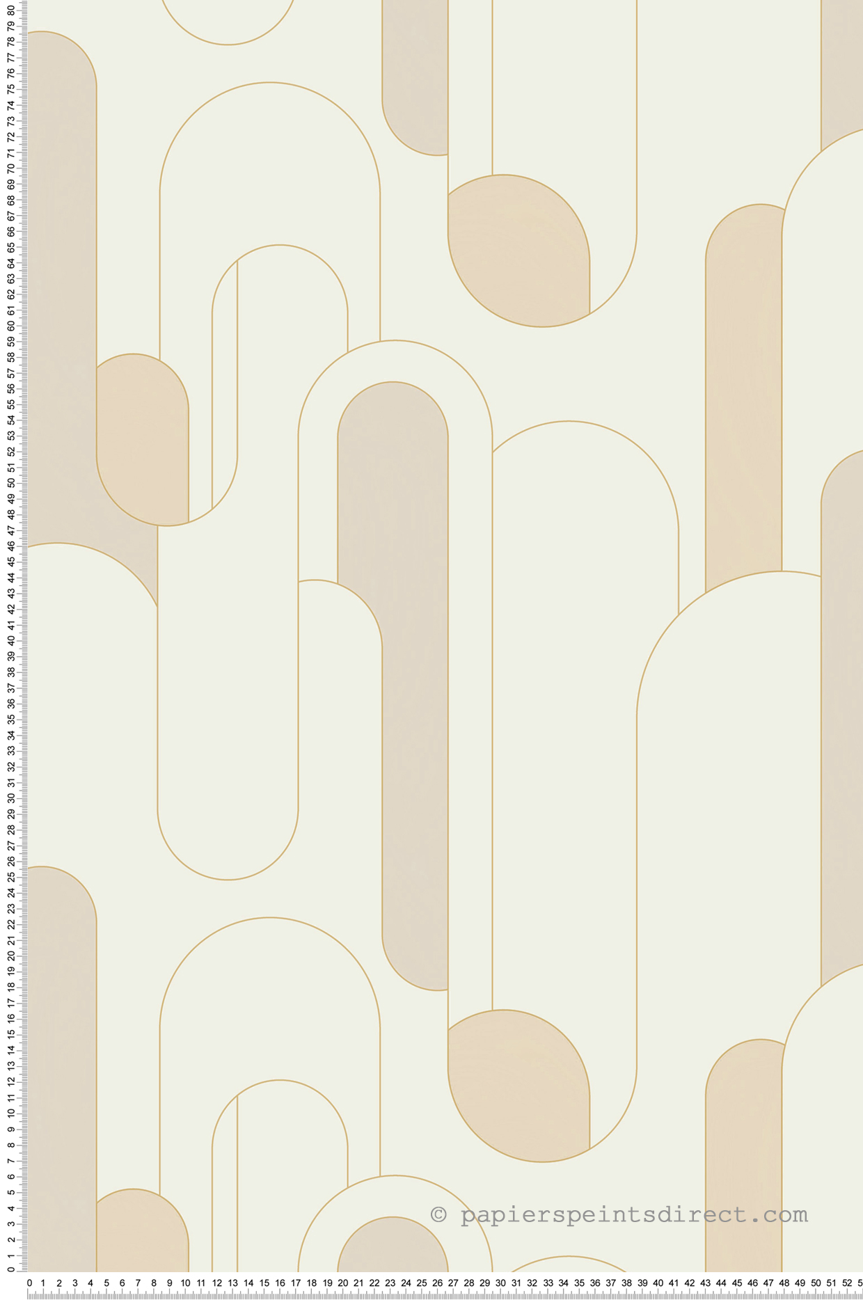 Papier peint Arche Up and Around beige et doré - Around de Casélio | Réf. ARN102871020