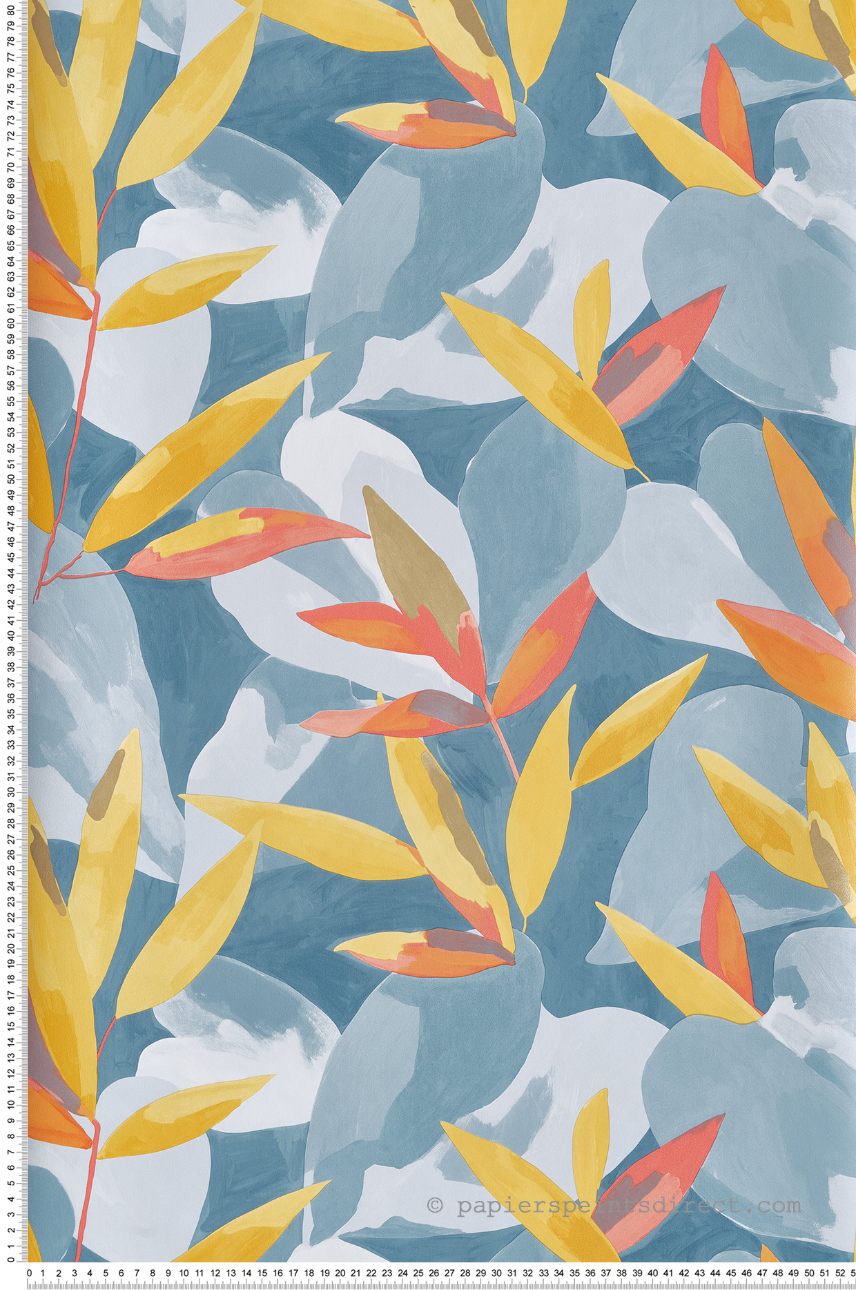 Papier peint Feuillage Influence bleu et doré - Imagination de Casélio | Réf. IMG102156017