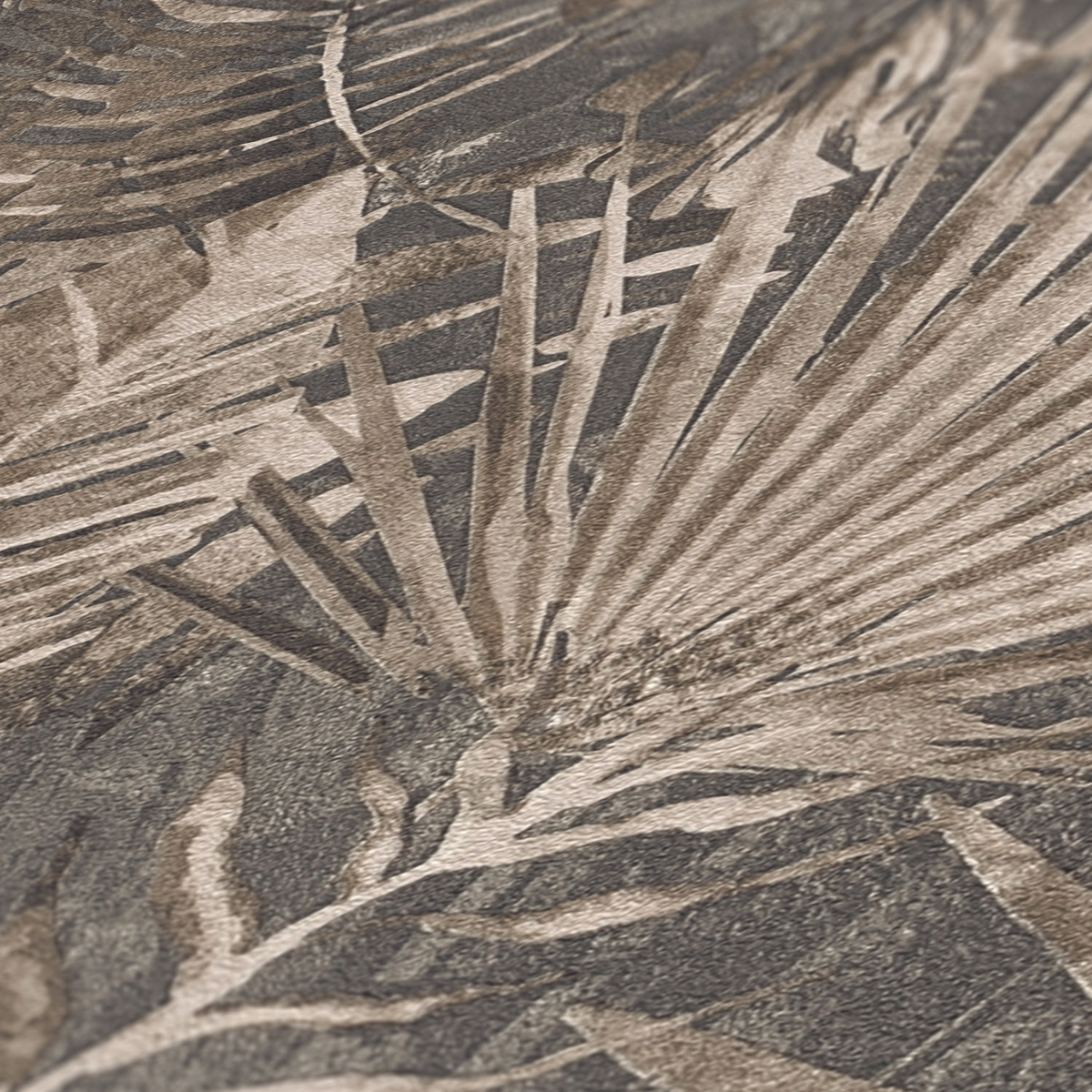 Papier peint Palmes Sumatra marron anthracite - Natural Living d'A.S. Création AMB5 | Réf. AS-386383