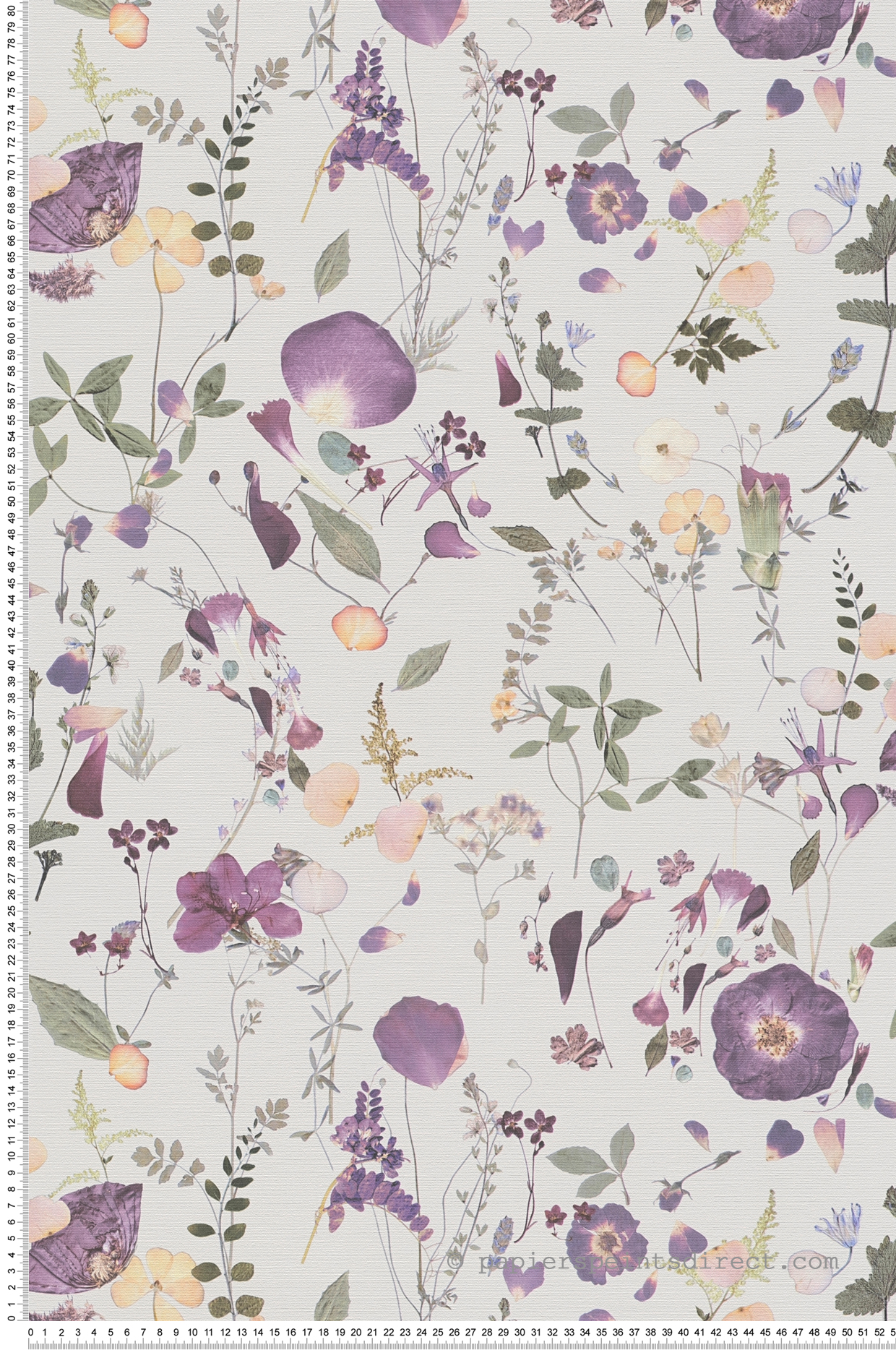 Papier peint Herbier Romantic gris violet - Aquarell Dreams d'A.S. Création | Réf. AS-397462