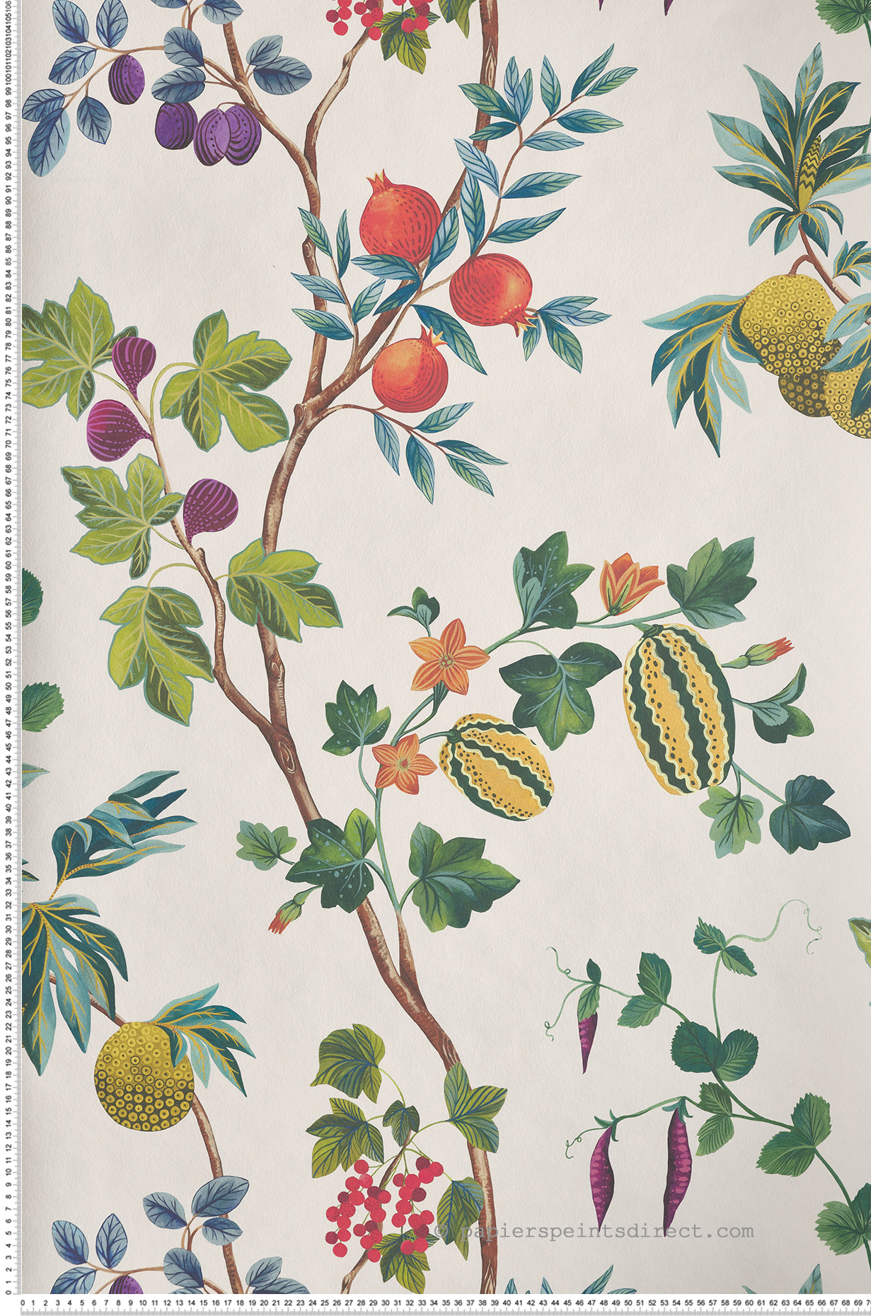 Papier peint Arbre Fruitier Orchard vert écru - Lamorran d'Osborne & Little | Réf. OSB-W7686-02