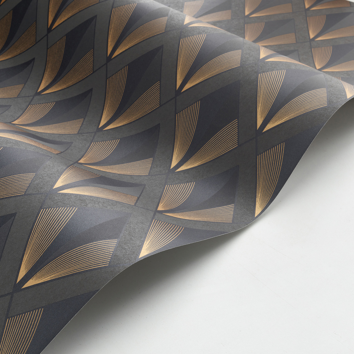 Papier peint Losange Art Déco Chrysler brun doré - Twenties de Casadéco AMBV | Réf. TWNT88679505