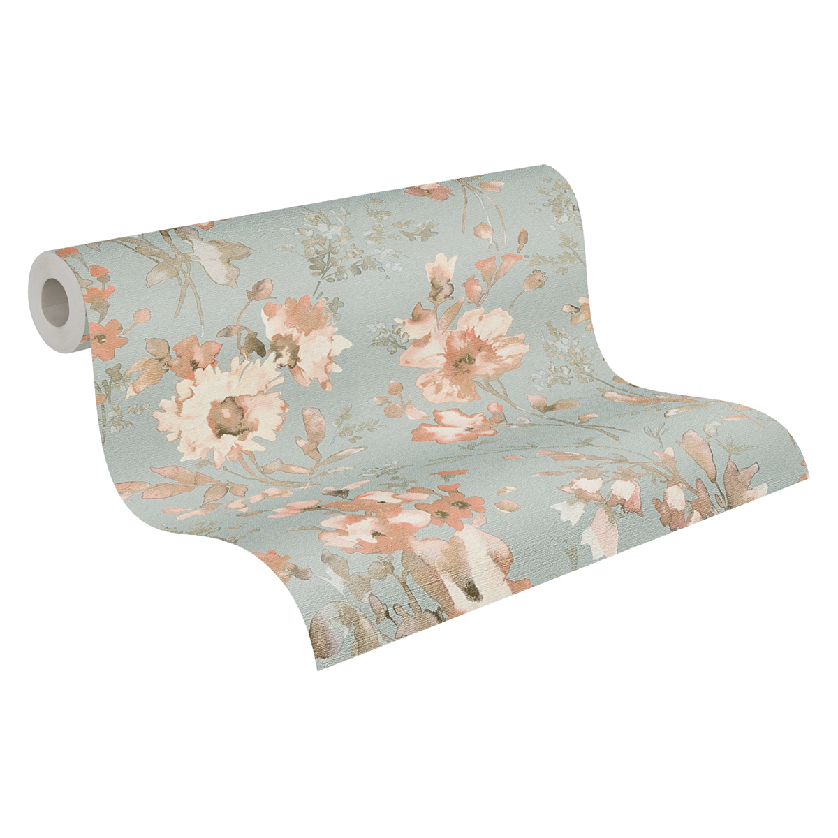 Papier peint Fleur Pétale Poetry bleu céleste - Cosmoliving d'A.S. Création ROLL | Réf. AS-790616