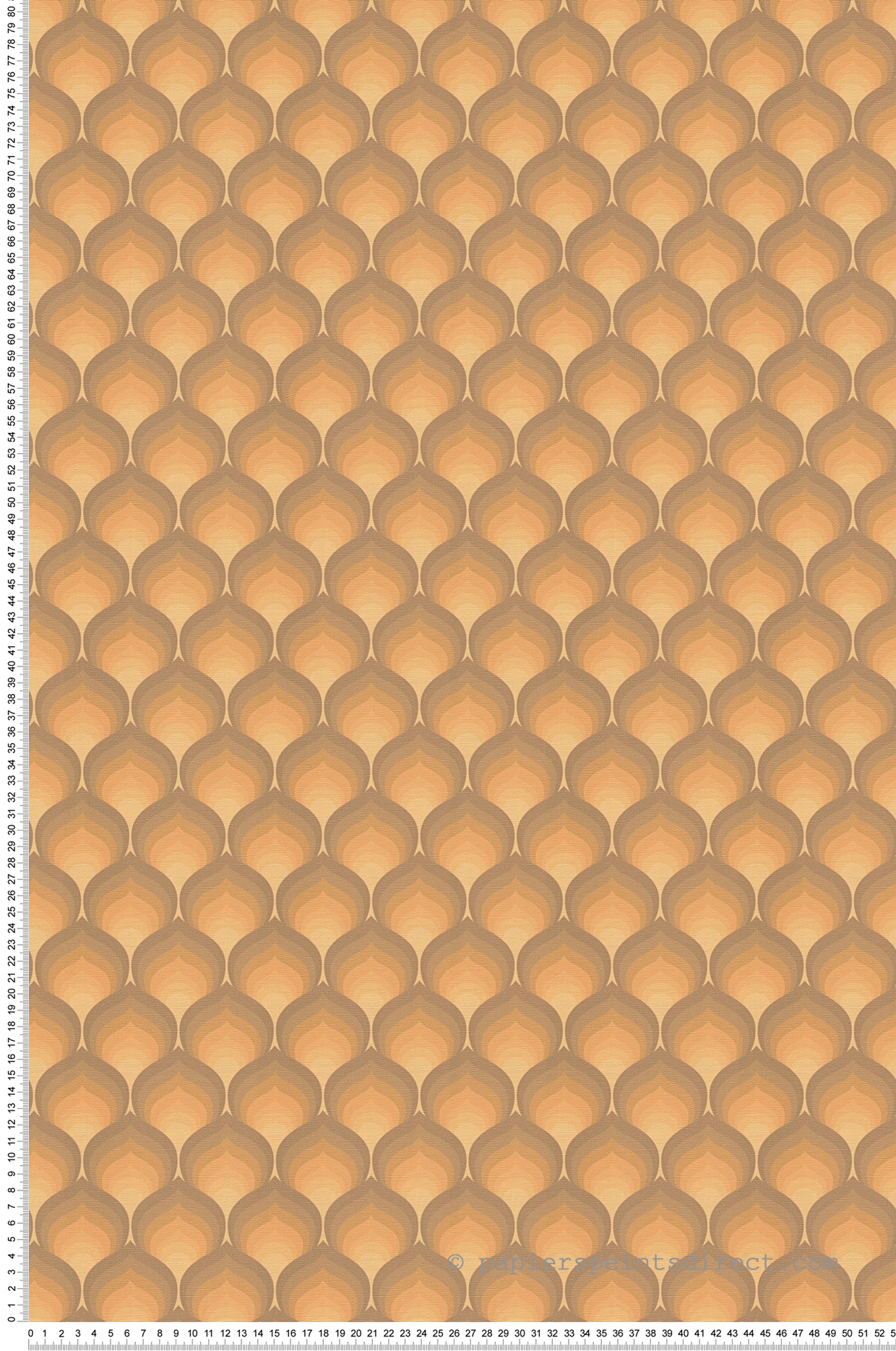 Papier peint Ecailles Vintage marron orange - Retro Chic d'A.S. Création | Réf. AS-395384