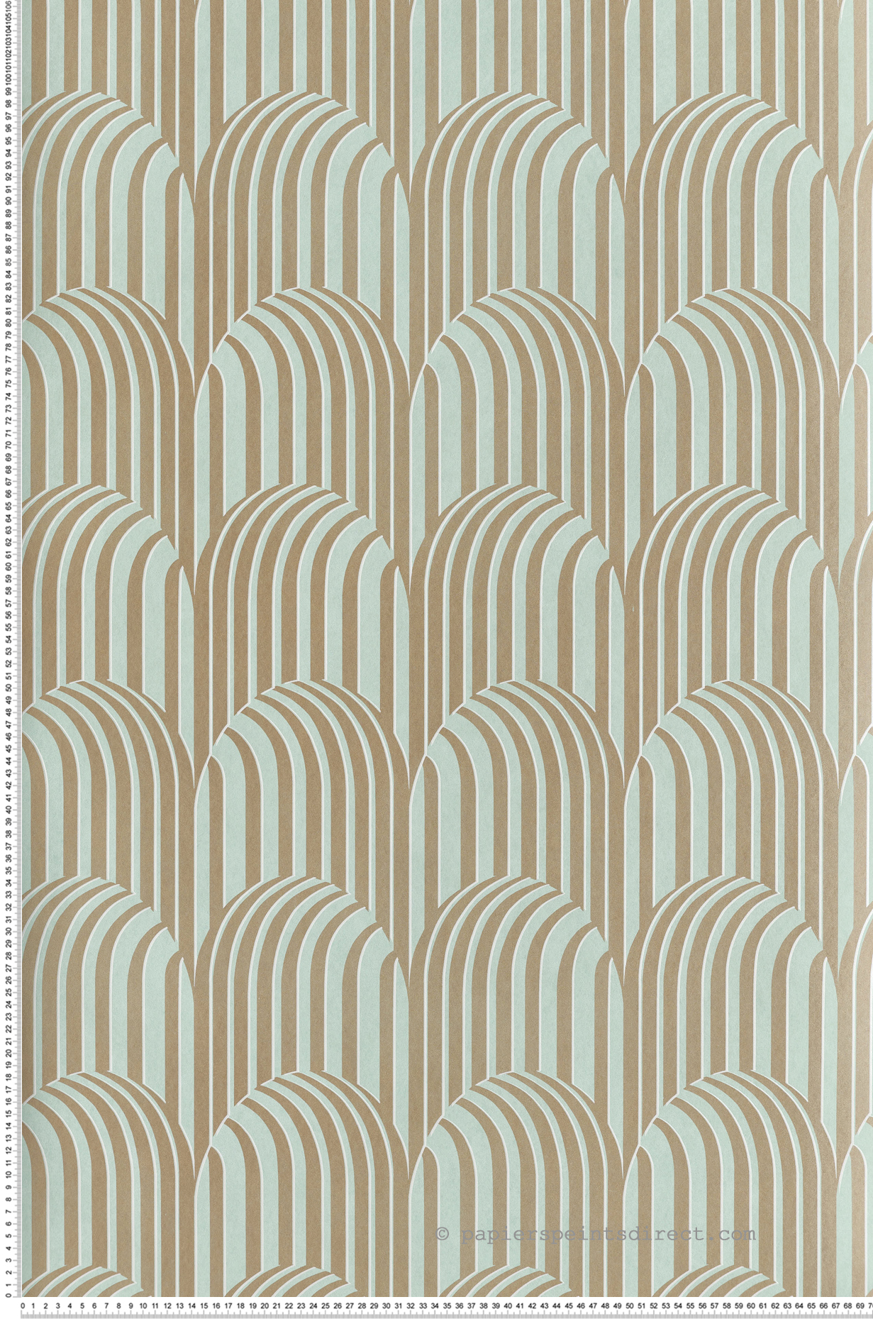 Papier peint Arche Art Déco Arko vert jade nacré - Rock de Masureel | Réf. MAS-ROC302