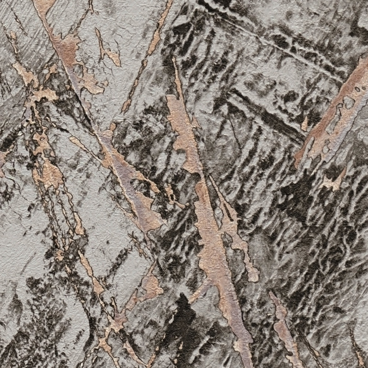 Papier peint Marbre Matière Arts gris cuivré - The BOS d'A.S. Création ZOOM | Réf. AS-388174