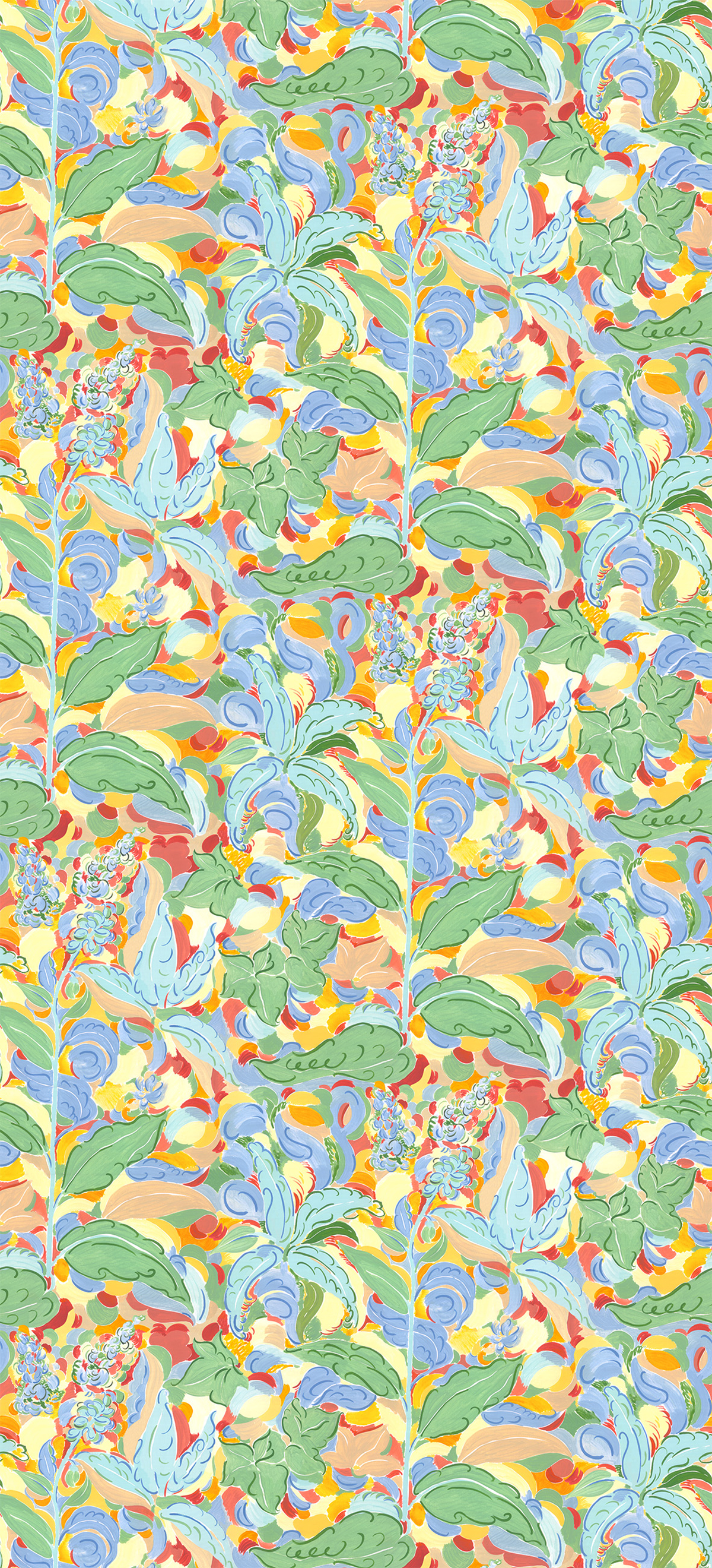 Papier peint panoramique Peinture Végétale Praesto Multicolore A - 1/2/3 - Isidore Leroy