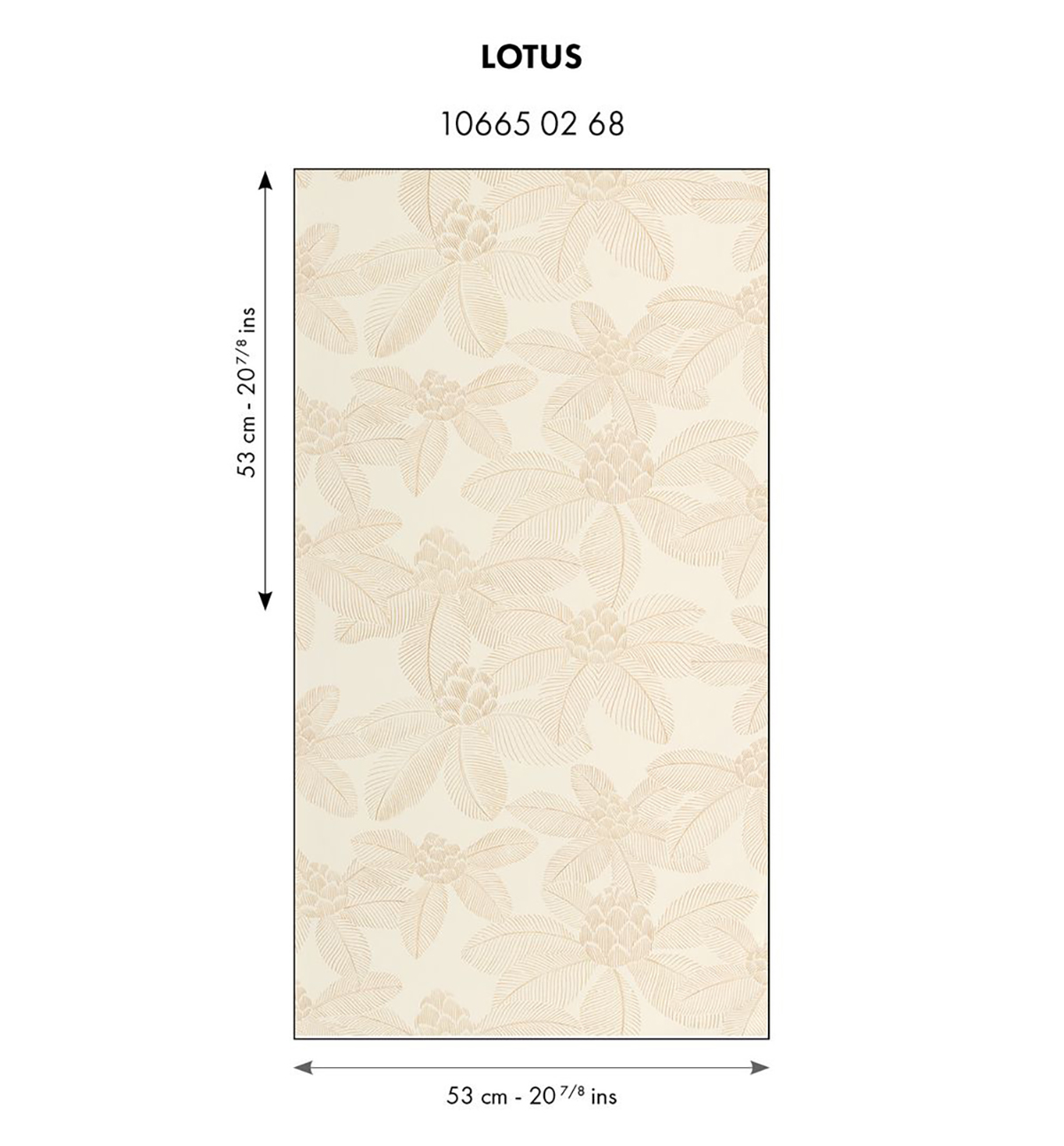 Papier peint Palmier Tropical Lotus beige - Art of Botany de Casélio AMBR | Réf. AOB106650268