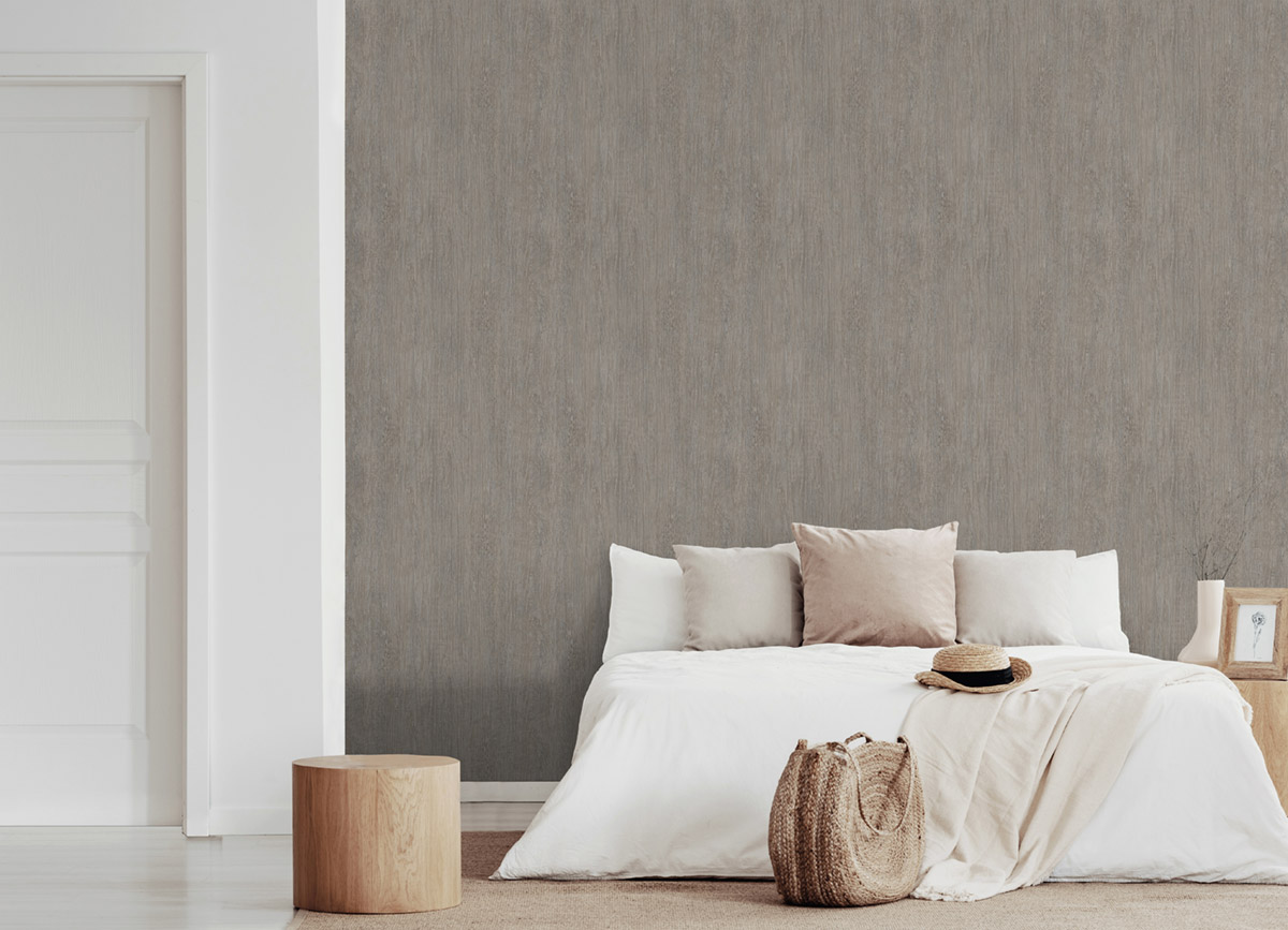 Papier peint Trompe l'oeil Bois taupe - Brut d'Ugépa | Réf. UGP-M76418