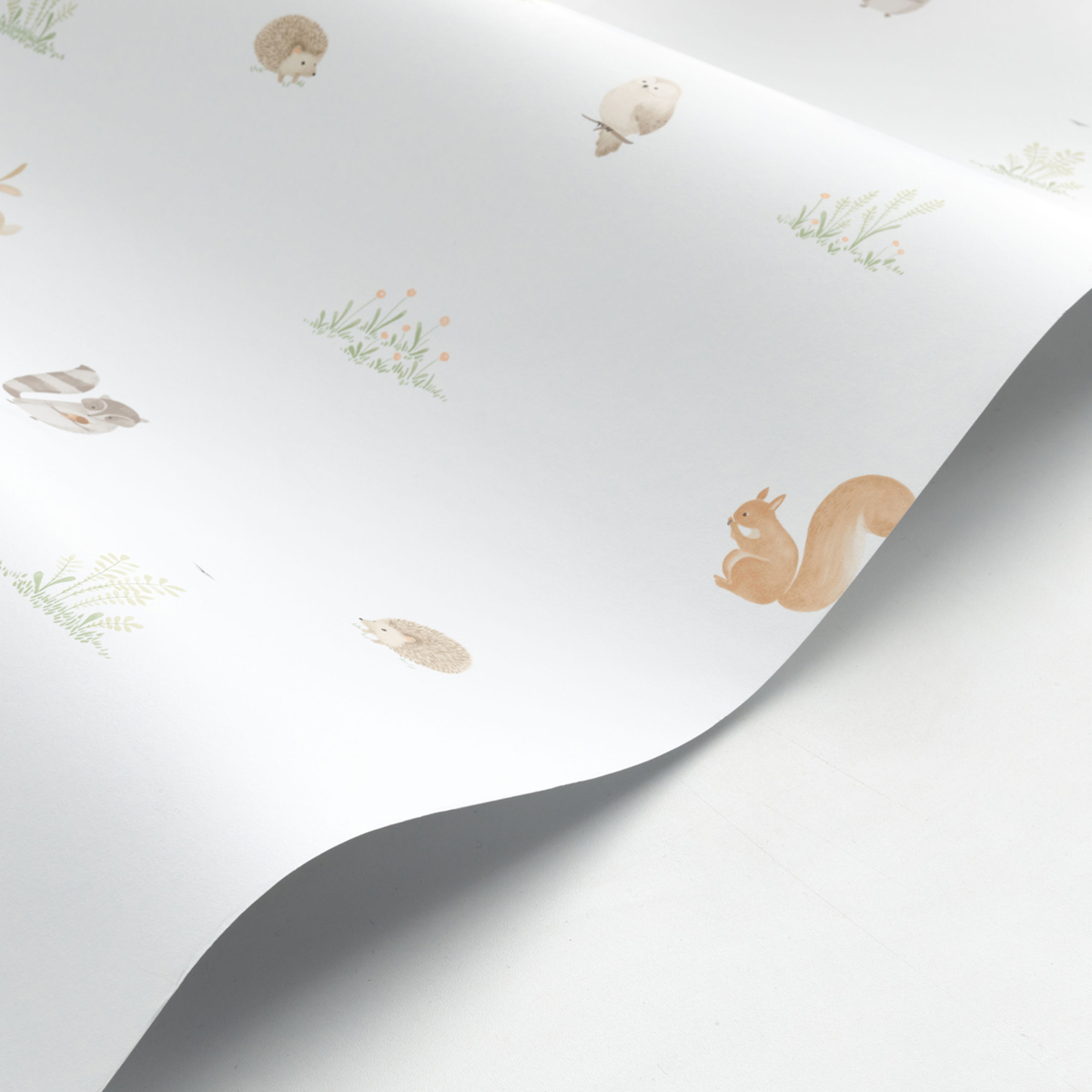 Papier peint Petits Animaux Companions vert amande - Once Upon A Time de Casadéco AMBV | Réf. OUAT88257024