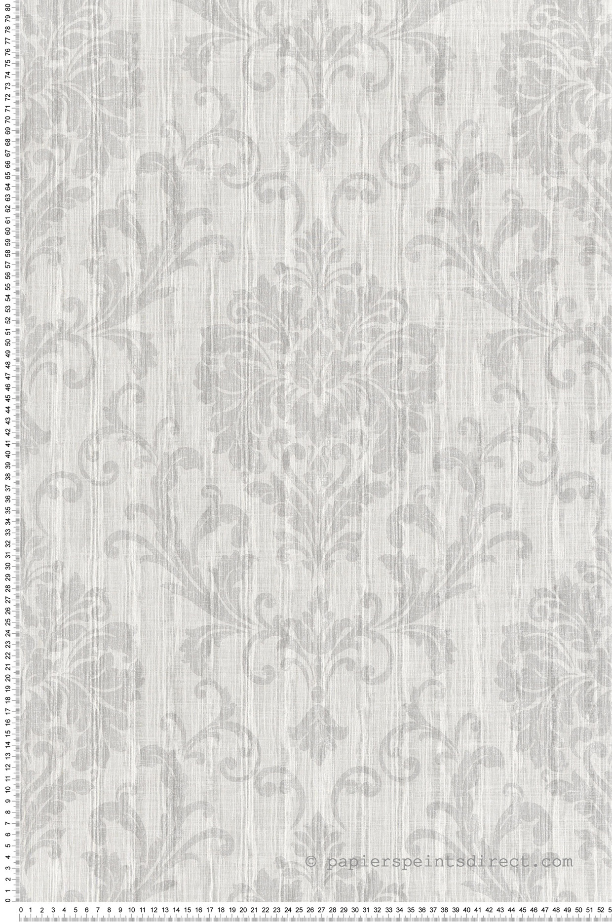 Papier peint Damassé Baroque Lin gris clair - Rêverie de Montecolino | Réf. MC-IC2002