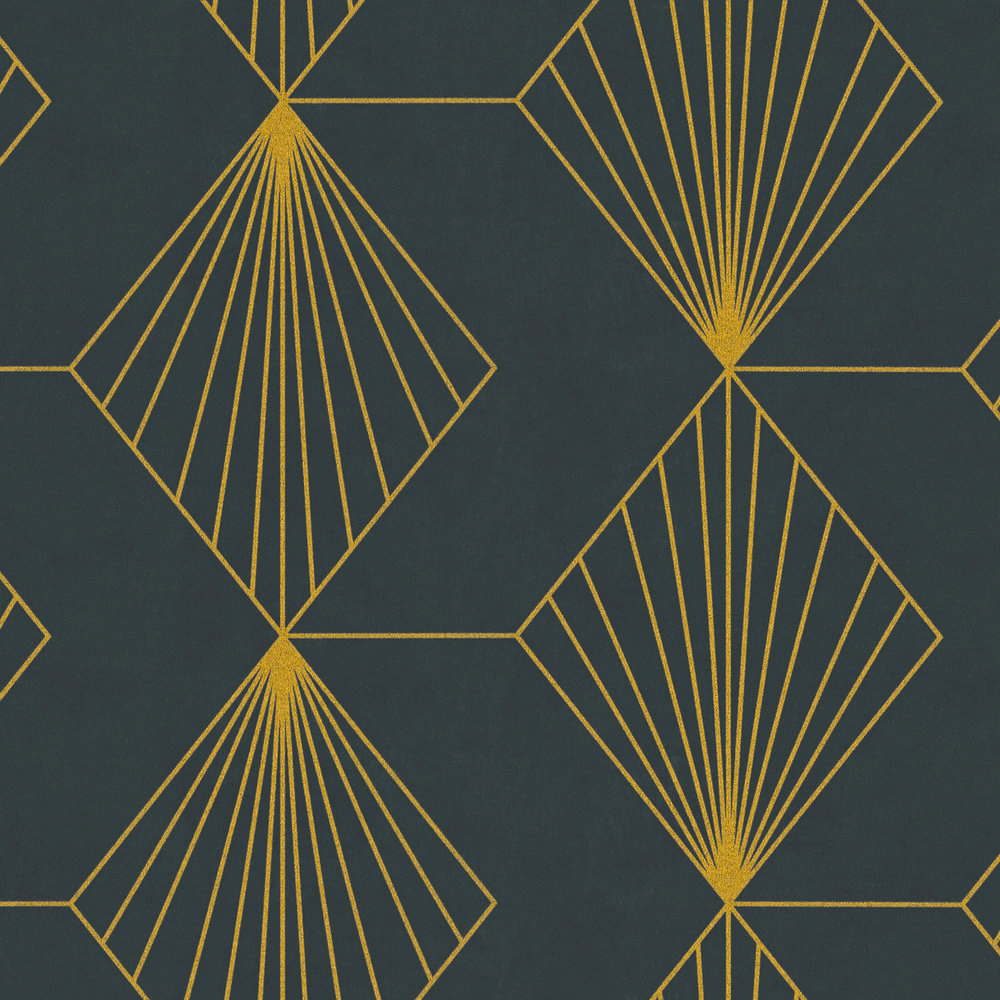 Papier peint Art Déco Diamond noir doré - French Affair d'A.S. Création ZOOM | Réf. AS-361562