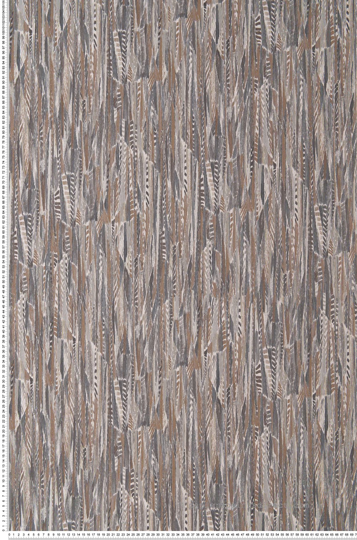 Papier peint Plume Lahna gris taupe - Le Velours de Casamance | Réf. CAS-74654758