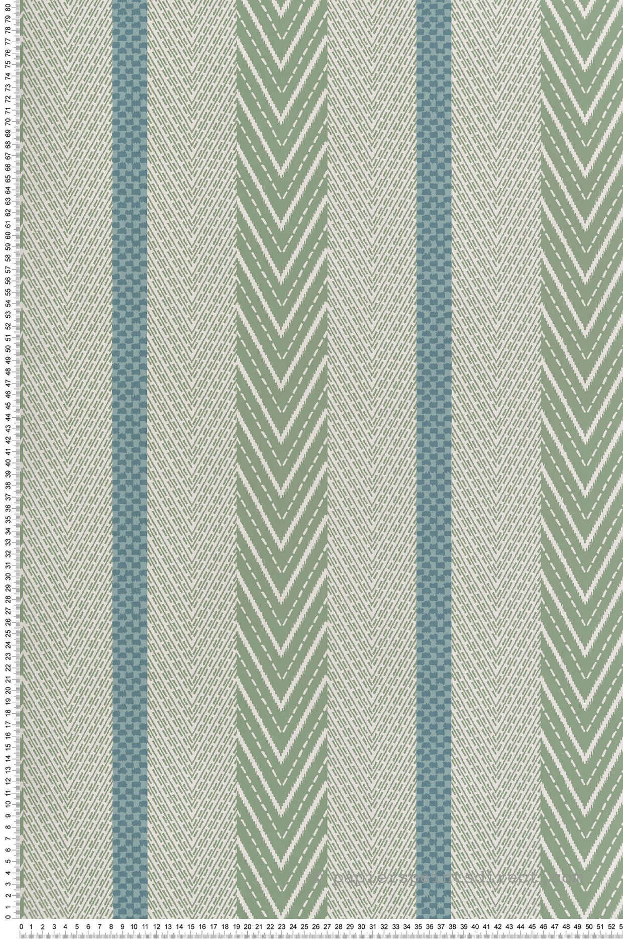 Papier peint Rayure Chevron Sagitta vert céladon - Irisa d'Osborne & Little | Réf. OSB-W7856-04