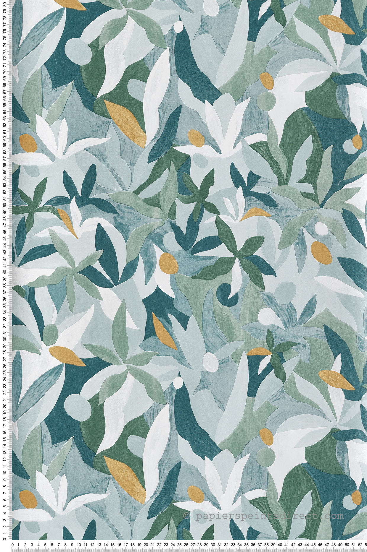 Papier peint Fleur Sauvage vert et doré - Imagination de Casélio | Réf. IMG102167199