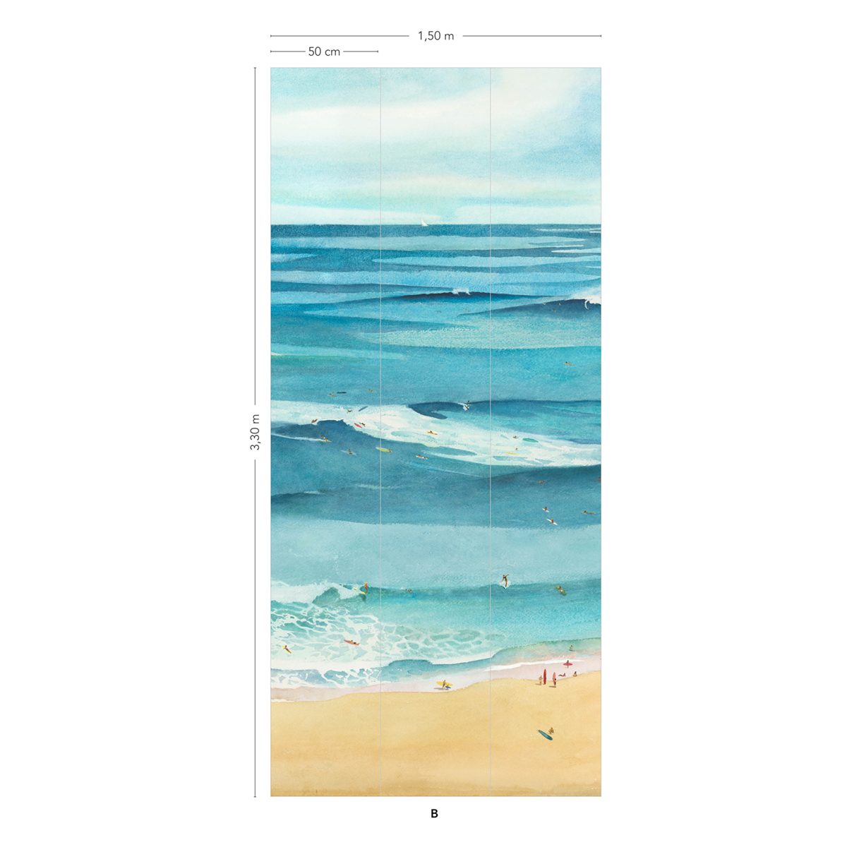 Papier peint panoramique Surf Guethary B - 4/5/6 - Isidore Leroy