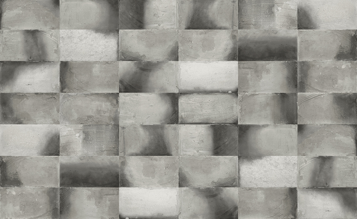 Papier peint panoramique Carrelage Travertin Teo gris foncé - A, B, C et D H260 - Wall Designs IV de Masureel | Réf. MAS-DG4TEO103X-260