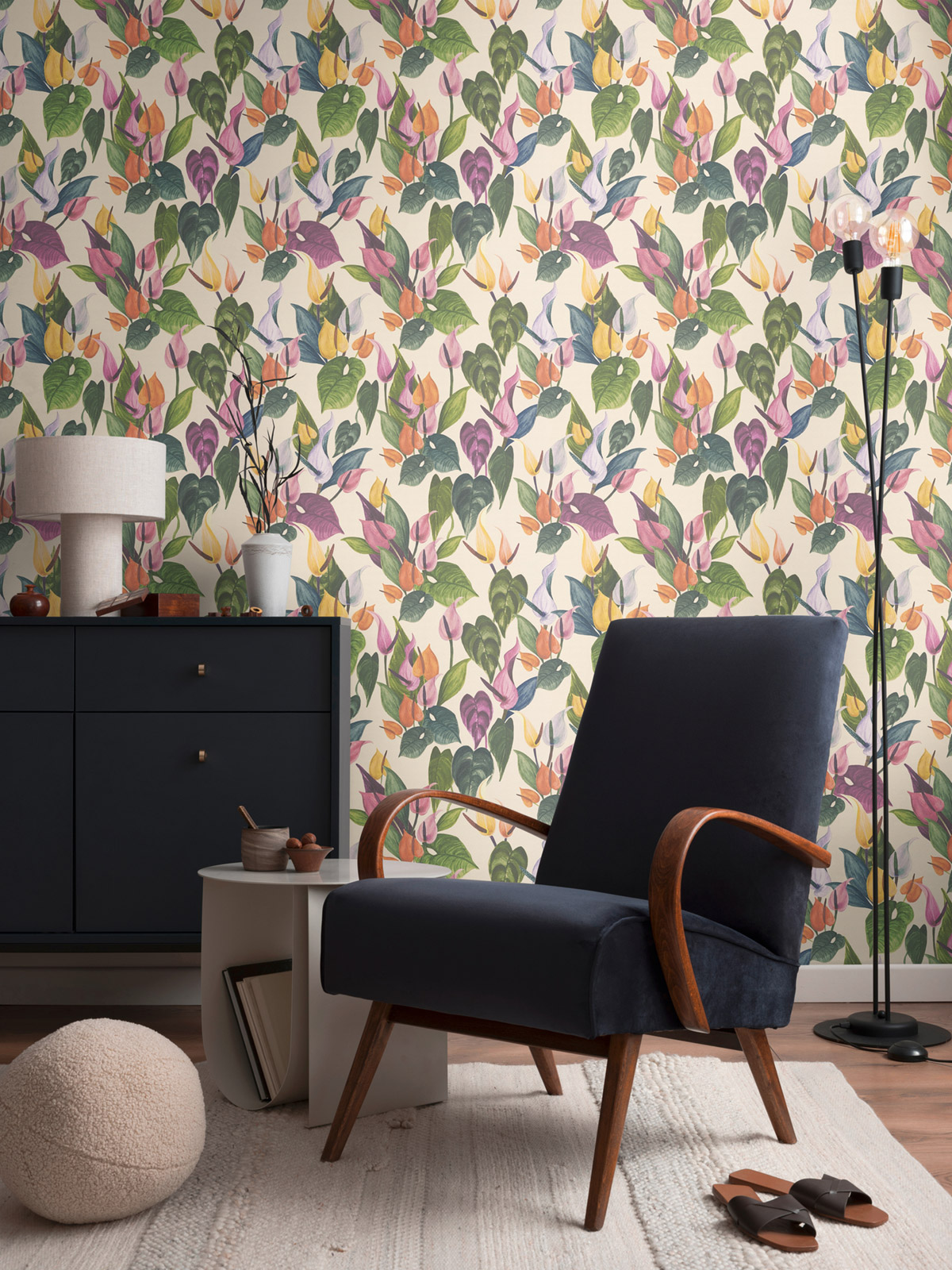 Papier peint Fleurs Anthurium multicouleurs - Anna D'Andrea d'A.S. Création | Réf. AS-782101