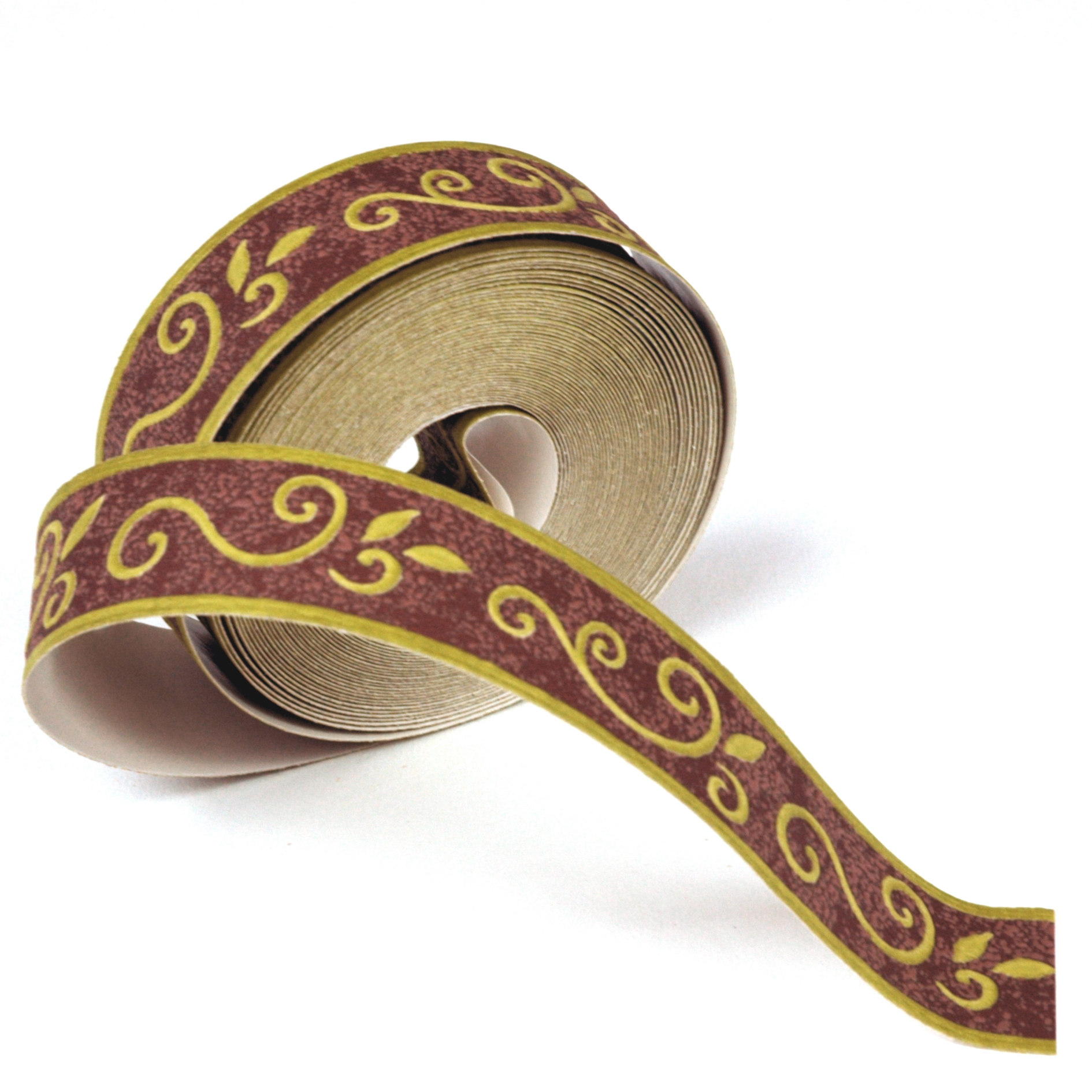 Galon Arabesques marron et vert - Collection Bordures & Galons de Montecolino