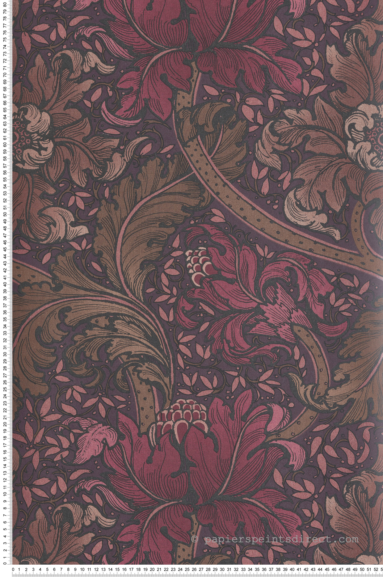 Papier peint Fleur Renaissance Baroque grenat - The Wall Llewelyn-Bowen de Lutèce | Réf. LTC-LB25146