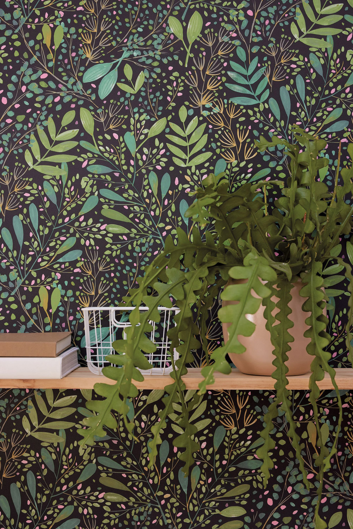 Papier peint Feuilles Joy vert noir - Green Life 2 de Casélio | Réf. GNL2101699791