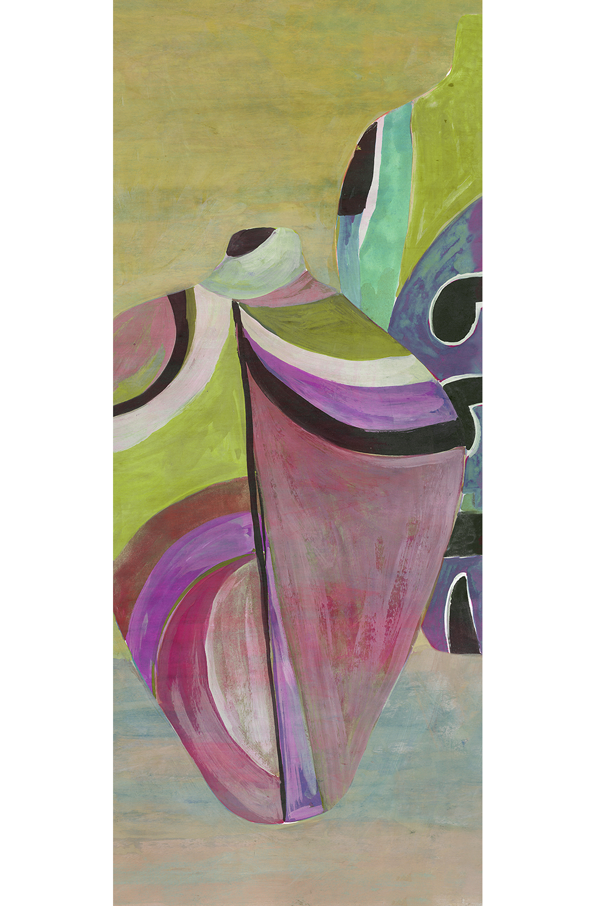 Papier peint panoramique Vase Hiva vert - D H260 - Wall Designs IV de Masureel | Réf. MAS-DG4HIV1024-260