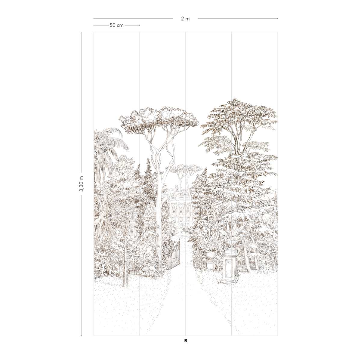 Papier peint panoramique Jardin Baroque B - 5/6/7/8 - Isidore Leroy