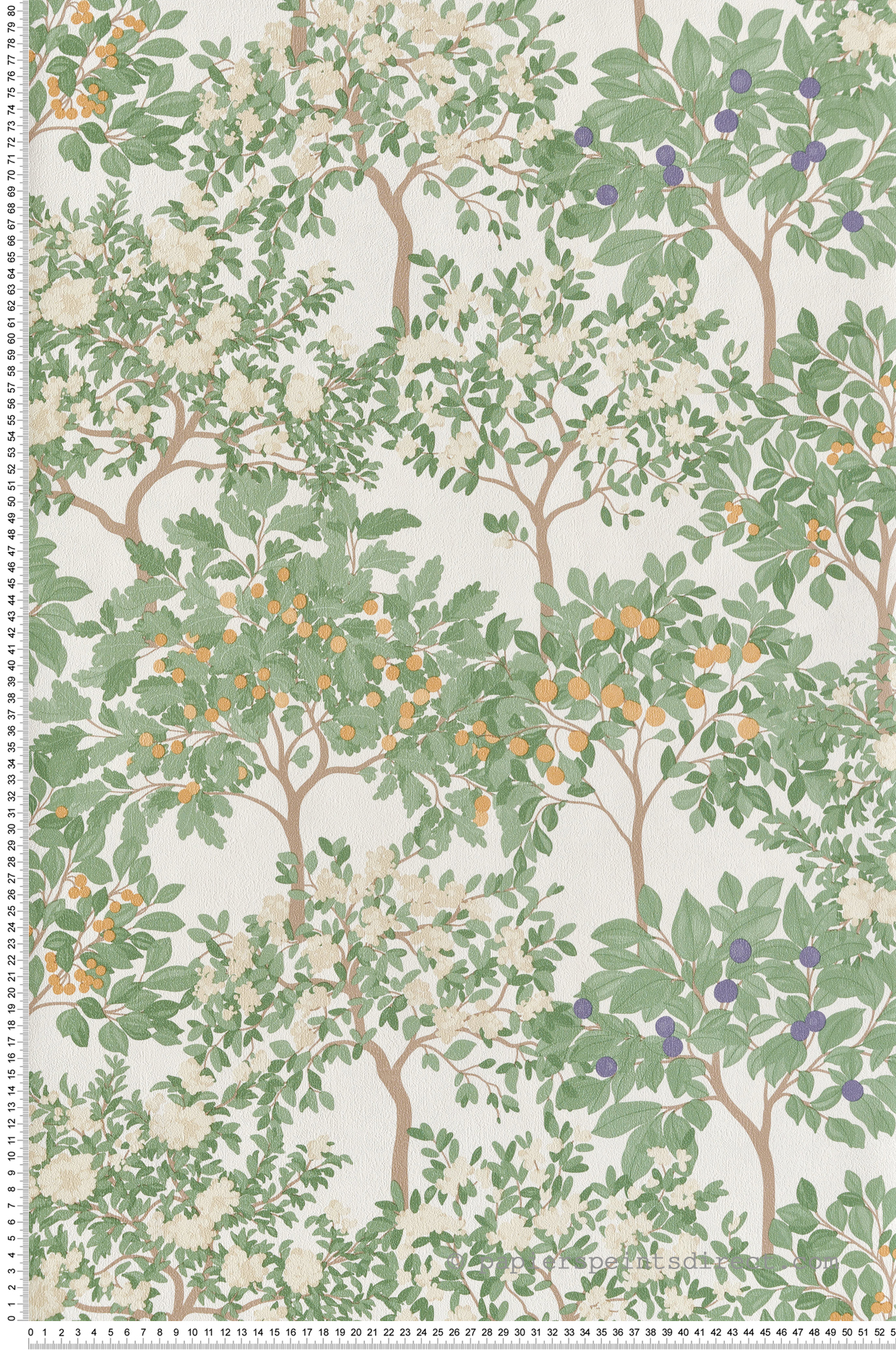 Papier Peint Arbre Jardin Fleuris blanc cassé - Flora d'Ugépa | Réf. UGP-M87307