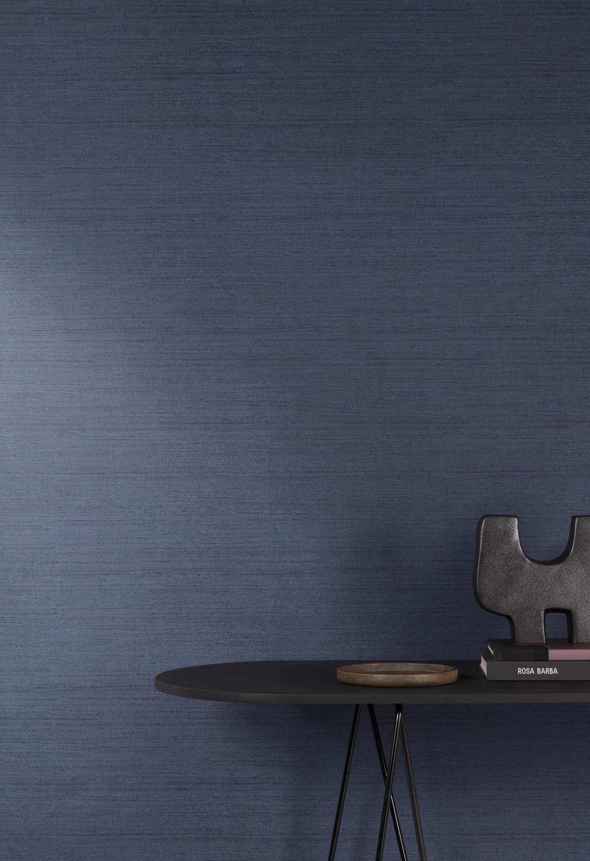 Papier peint Faux unis Soie Tafta bleu marine - Amazone de Masureel | Réf. MAS-ZON001