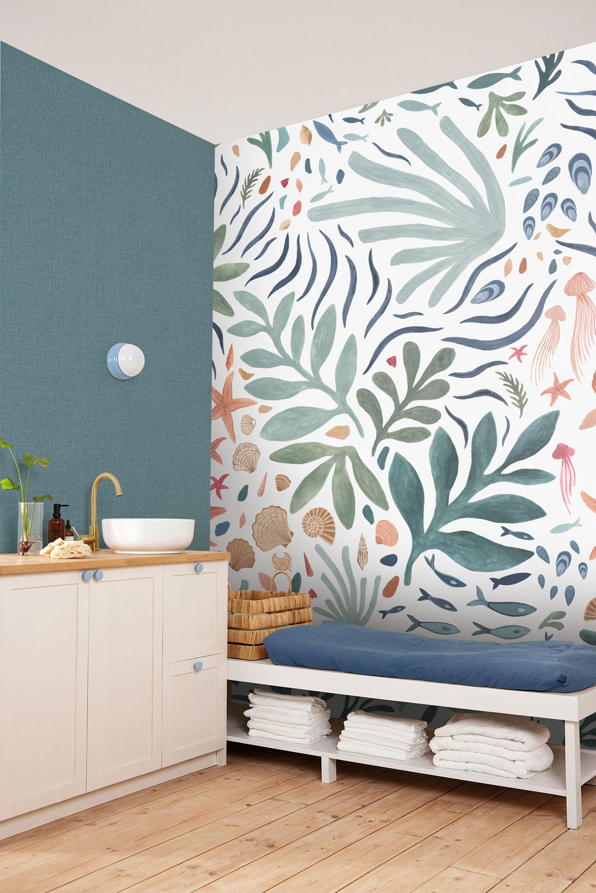 Papier peint panoramique Marin Poisson Seychelles bleu 200X280 - Color Box 3 de Casélio | Réf. CB3105946103