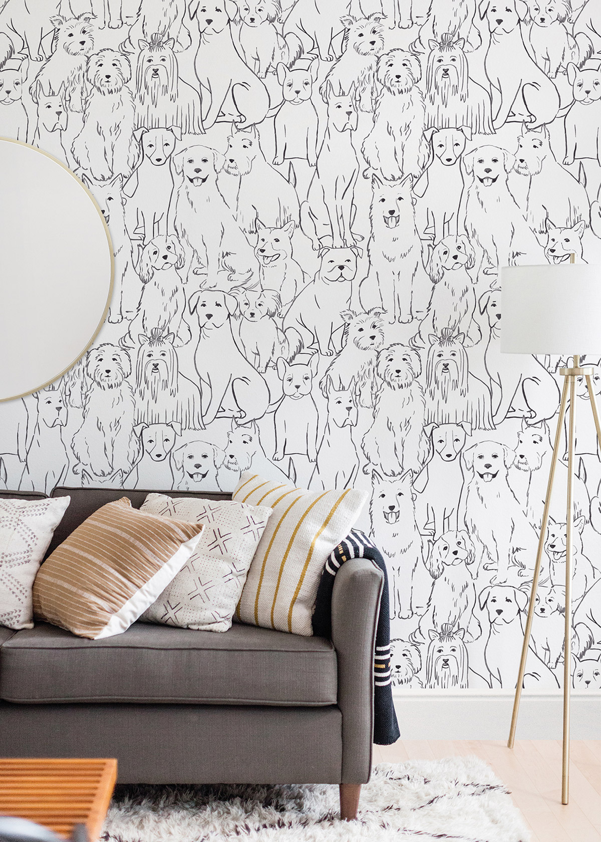 Papier peint adhésif Chien Toutous noir blanc - Les Adhésifs de Lutèce | Réf. LTC-NUS3675