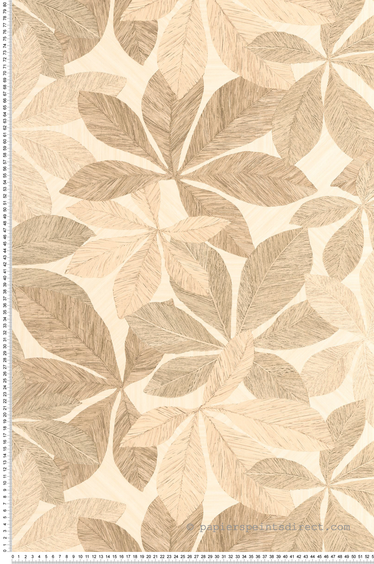 Papier peint Feuillage Lignaria beige - Woodline de Casélio | Réf. WOD106830010