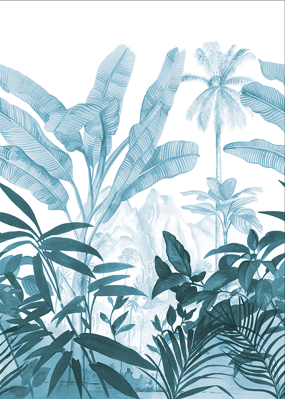 Papier peint panoramique Nature Sauvage bleu clair - Only Blue de Casélio | Réf. ONB102506166