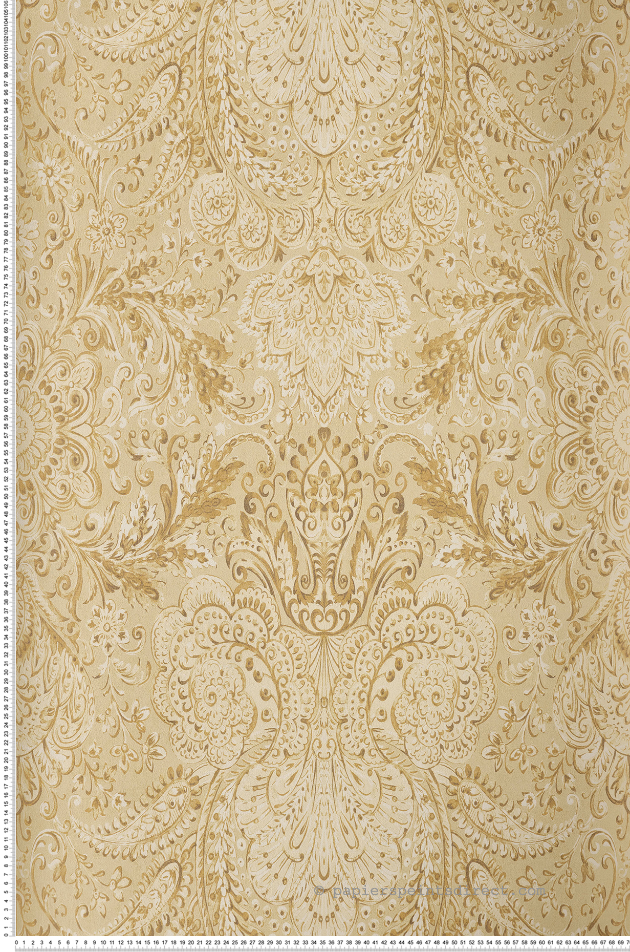 Papier peint Baroque Tahiti marron et beige - Moorea de Montecolino | Réf. MC-26704