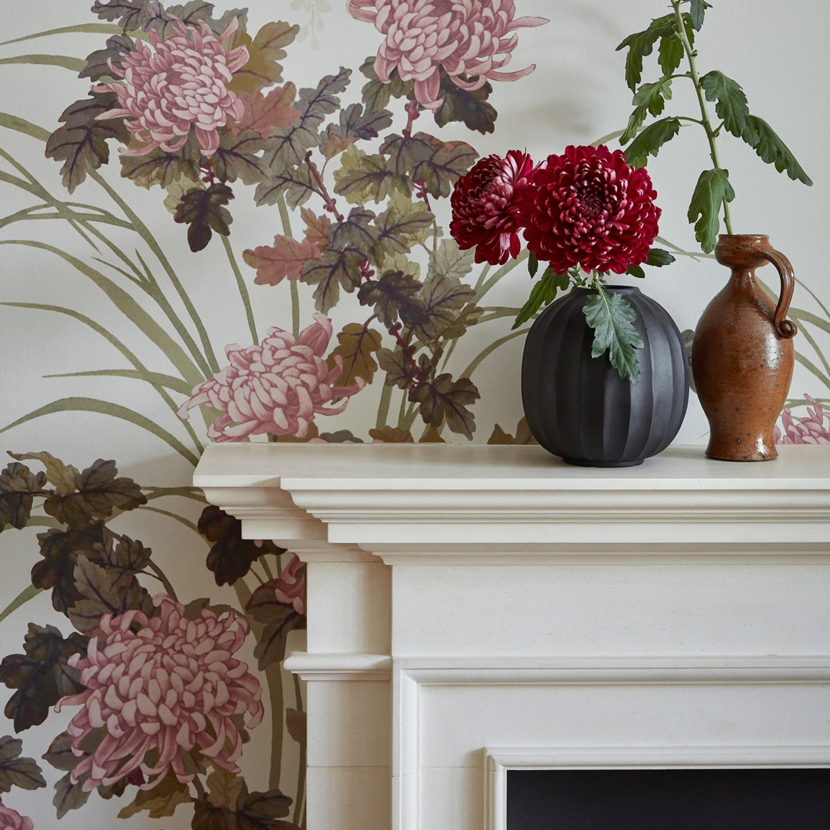 Papier peint panoramique Floral Wisteria Bloom naturel - V&A Decorative Papers III d'Initiales AMB3 | Réf. INI-2513-191-02