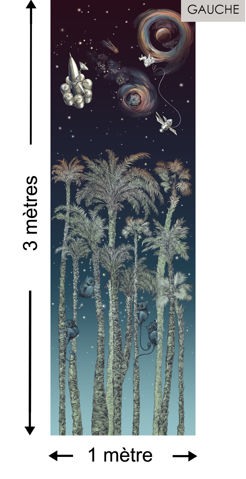 Nuit Cosmique DROITE Bleu - Collection Catherine Gran de Edmond Petit